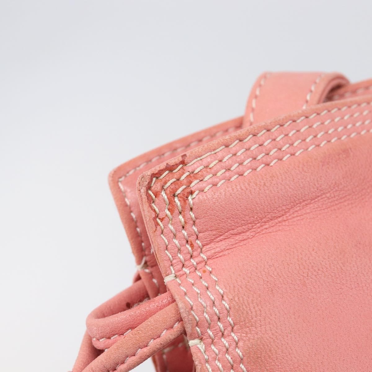 Loewe Shoulder Bag Leather Pink Leather Shoulder Bag Bag (Pre-Owned)