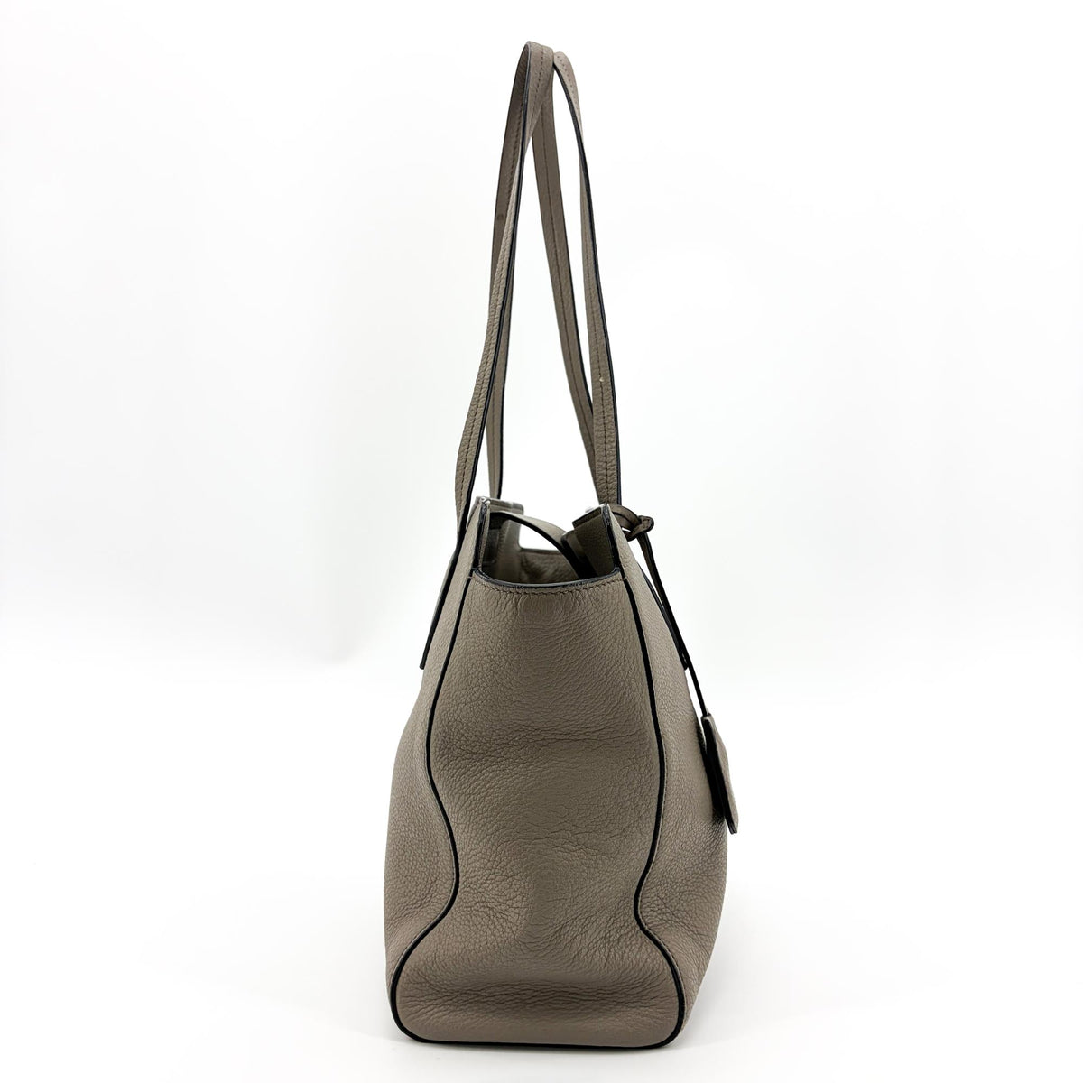 Prada Shoulder Bag Leather Gray Calfskin Shoulder Bag Bag (Pre-Owned)
