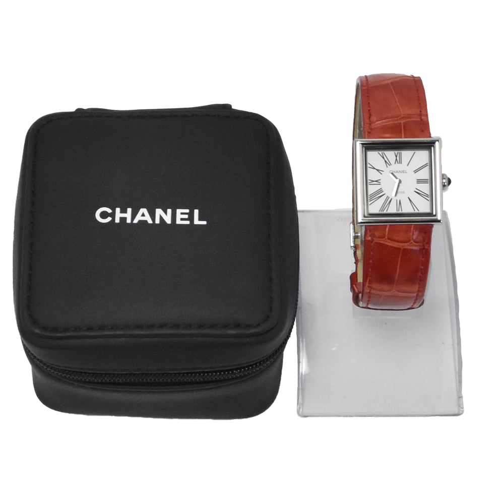 Chanel Vintage Mademoiselle Quartz Leather & Steel Watch (Pre-Owned)