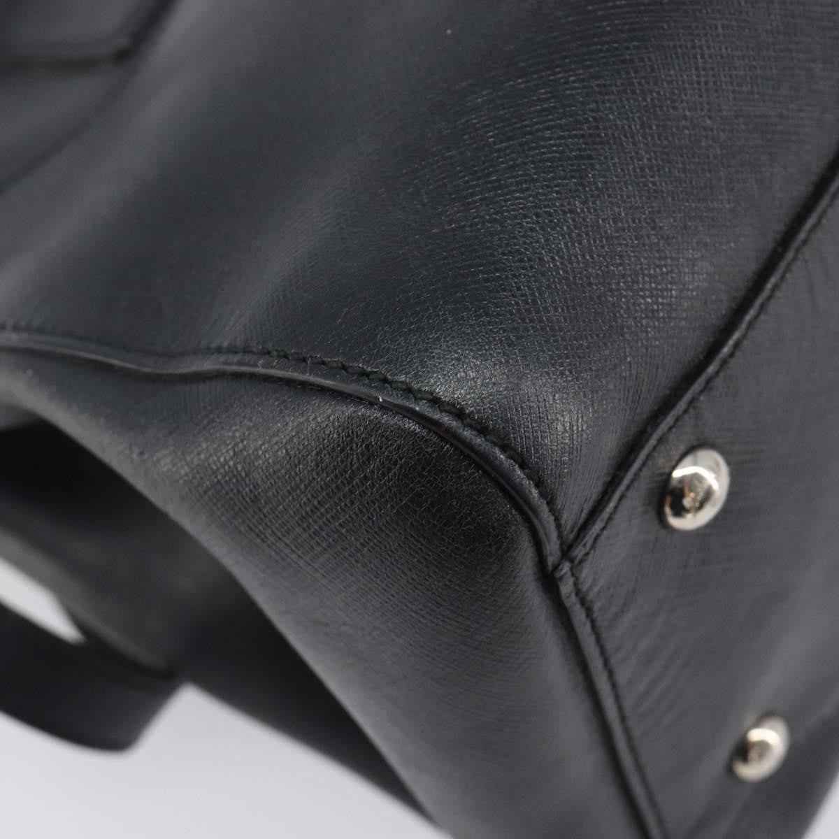 Salvatore Ferragamo Beky Saffiano Leather Black Leather Tote Bag Bag (Pre-Owned)