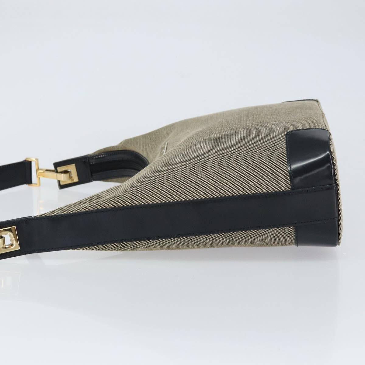 Gucci Zip Hobo Canvas Beige Canvas Shoulder Bag Bag (Pre-Owned)