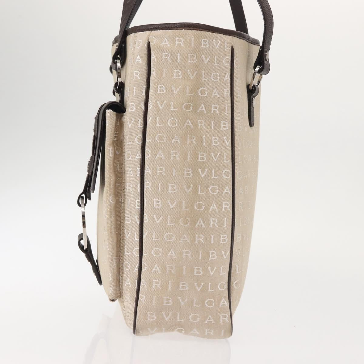 Bvlgari B.Zero1 Bucket Leather Beige Canvas Tote Bag Bag (Pre-Owned)