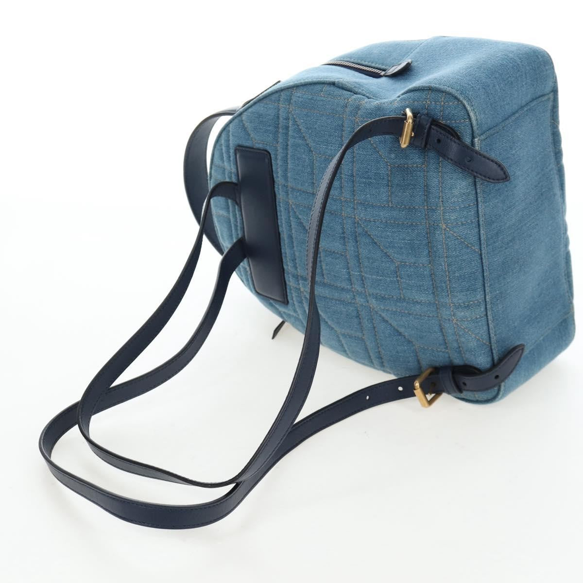 Gucci Pearly Gg Marmont Embellished Matelasse Denim Blue Denim_Jeans Backpack Bag (Pre-Owned)