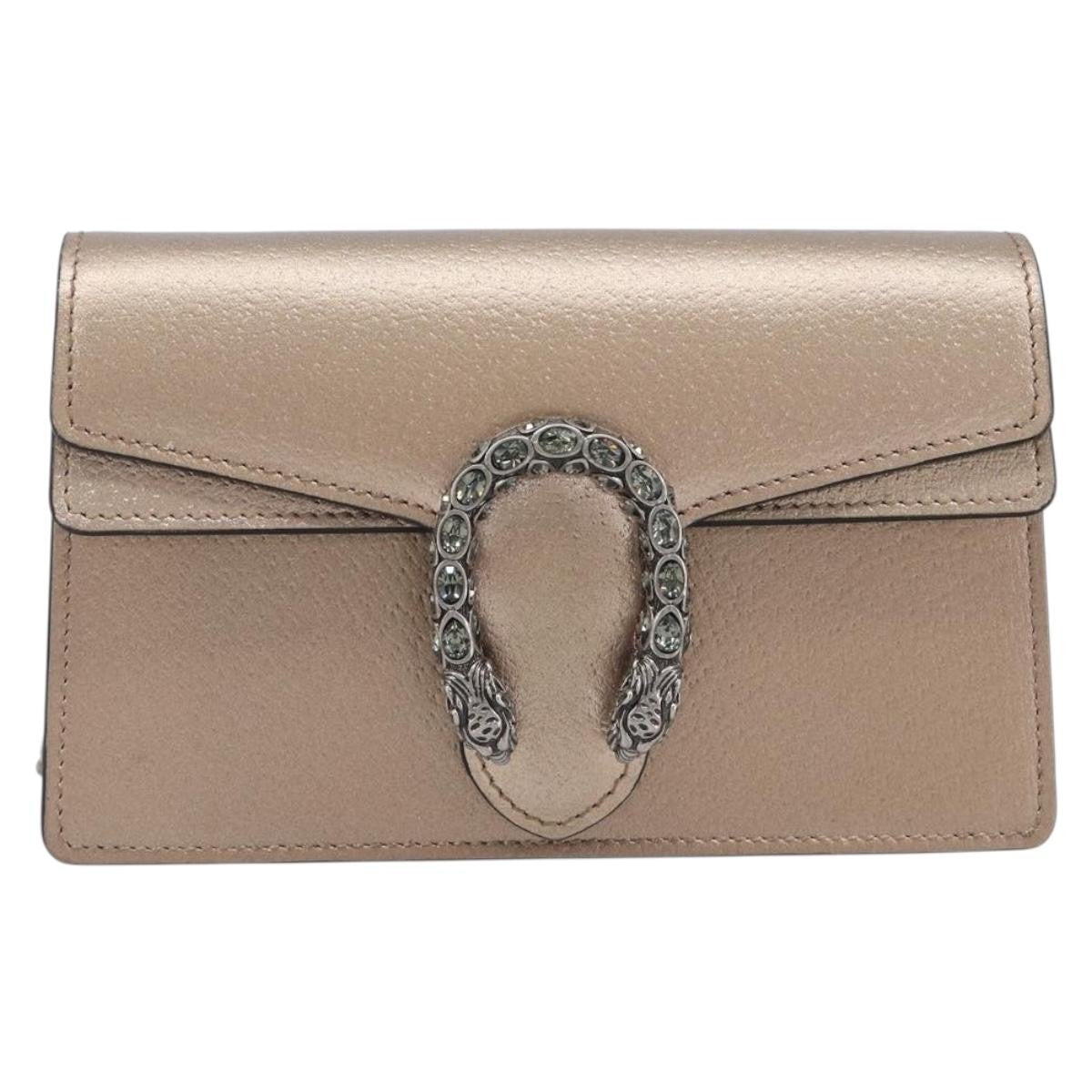 Gucci Dionysus Leather Gold Leather Handbag (Pre-Owned)