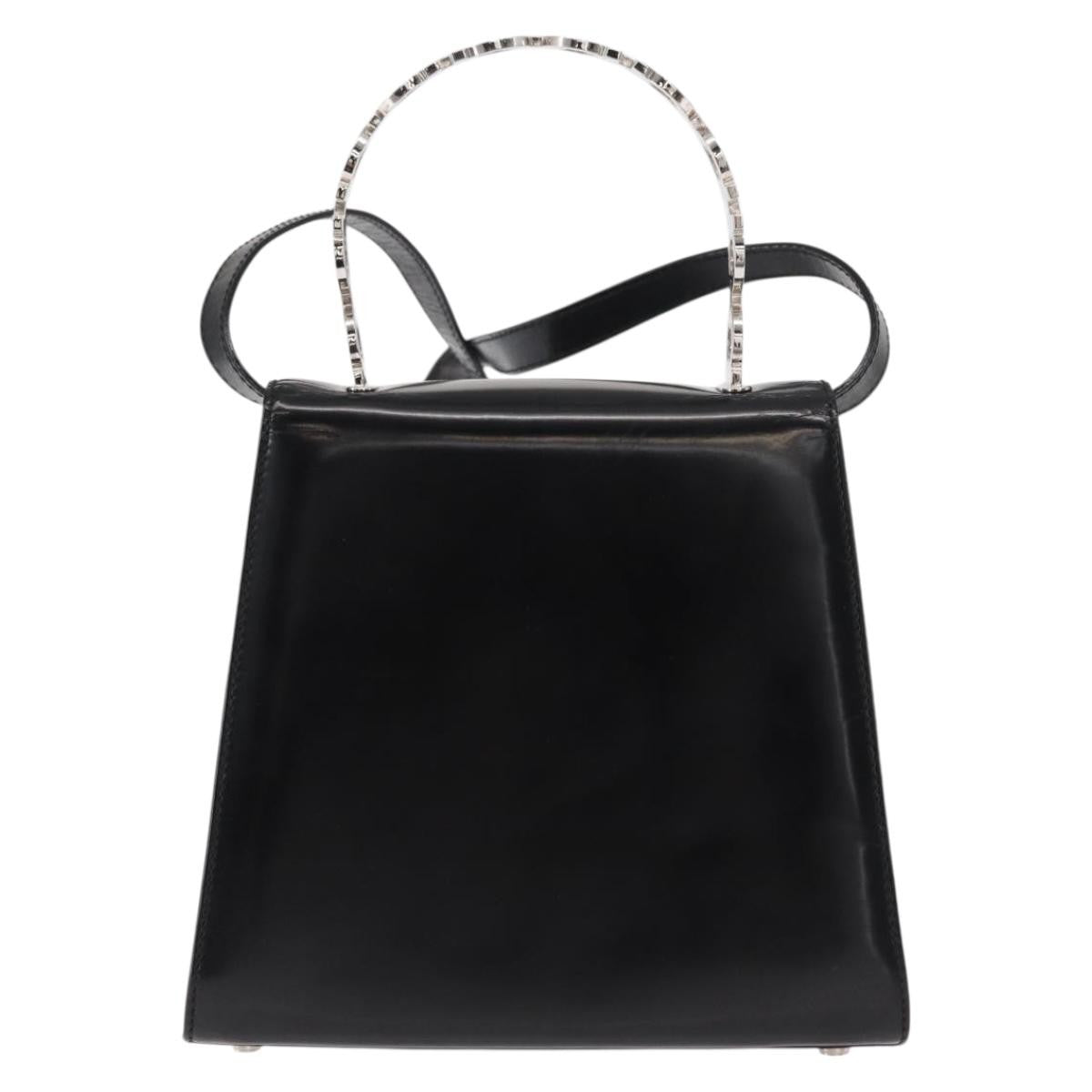 Salvatore Ferragamo Gancini Leather Black Leather Handbag (Pre-Owned)