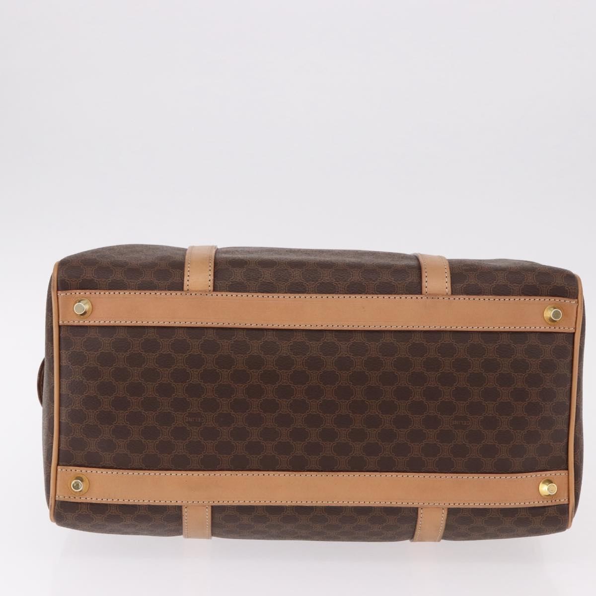 Celine Vintage Boston Macadam Coated Canvas Brown Pvc Handbag (Pre-Owned)