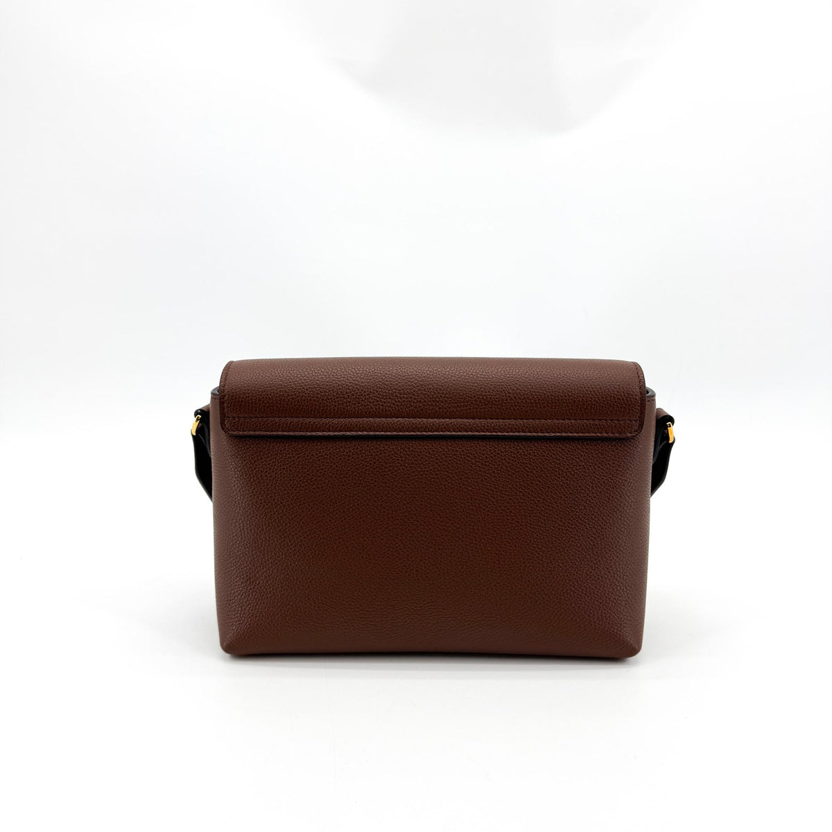Burberry Note Leather With Vintage Check Canvas Brown Leather Crossbody Bag Bag (Pre-Owned)