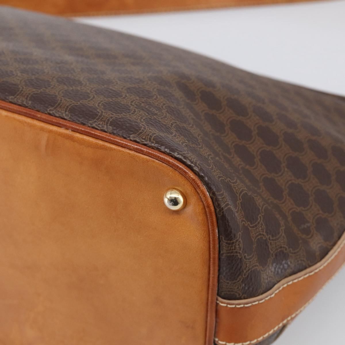 Celine Macadam Shoulder Pvc Leather Brown Canvas Crossbody Bag Bag (Pre-Owned)