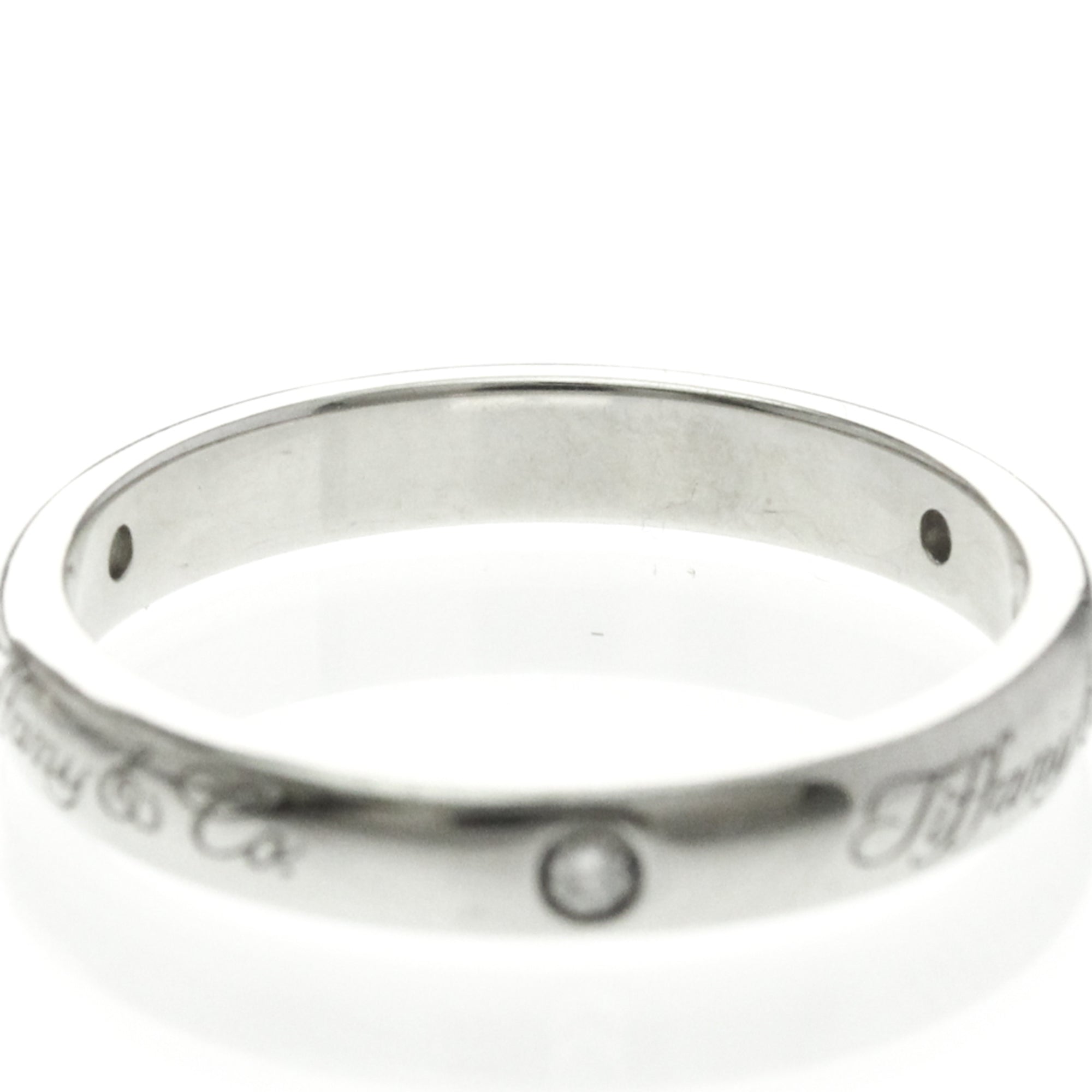 Tiffany & Co. Notes Wedding Band Platinum With Diamonds Silver Platinum Ring Jewelry (Pre-Owned)
