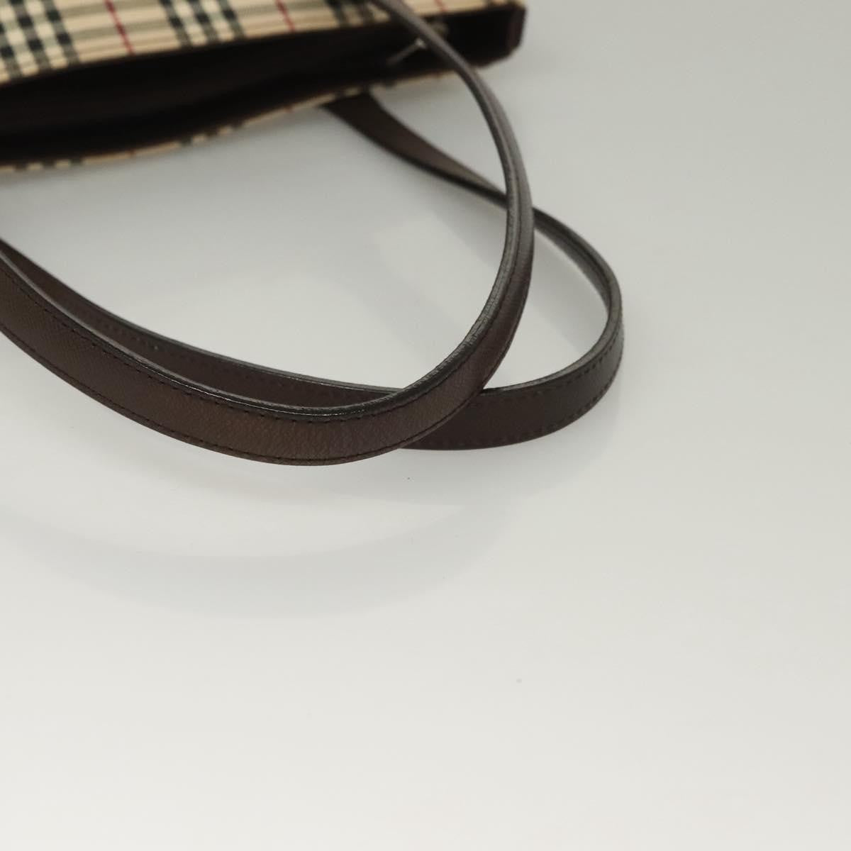 Burberry Nova Check Tote Canvas Check Pattern Beige Canvas Tote Bag Bag (Pre-Owned)
