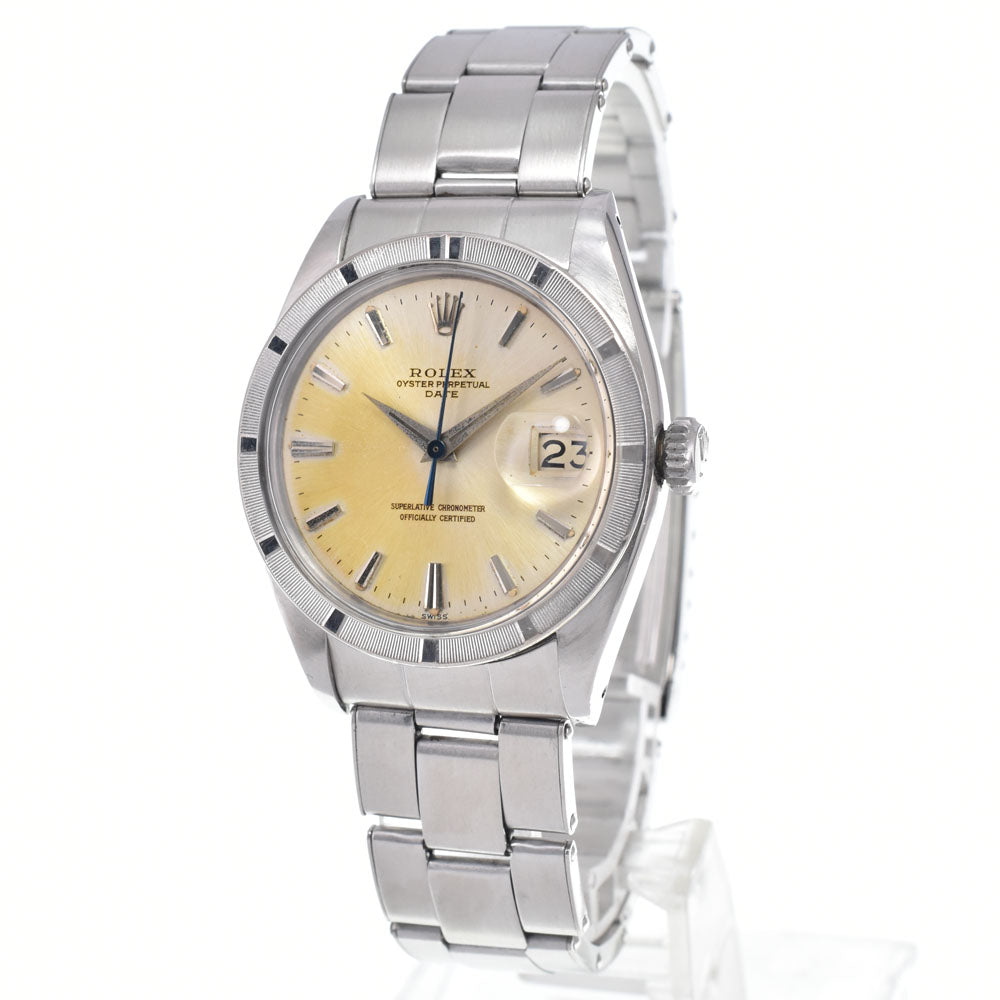 Rolex Oyster Perpetual Date Automatic Stainless Steel And Yellow Gold With Diamond Markers Watch (Pre-Owned)