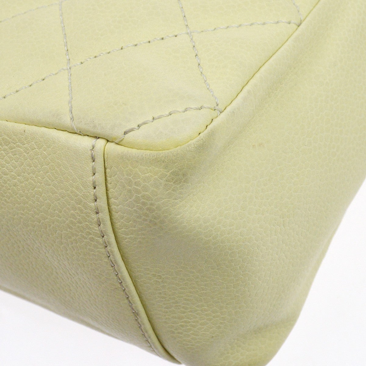 Chanel Petite Shopping Quilted Caviar Green Leather Tote Bag Bag (Pre-Owned)