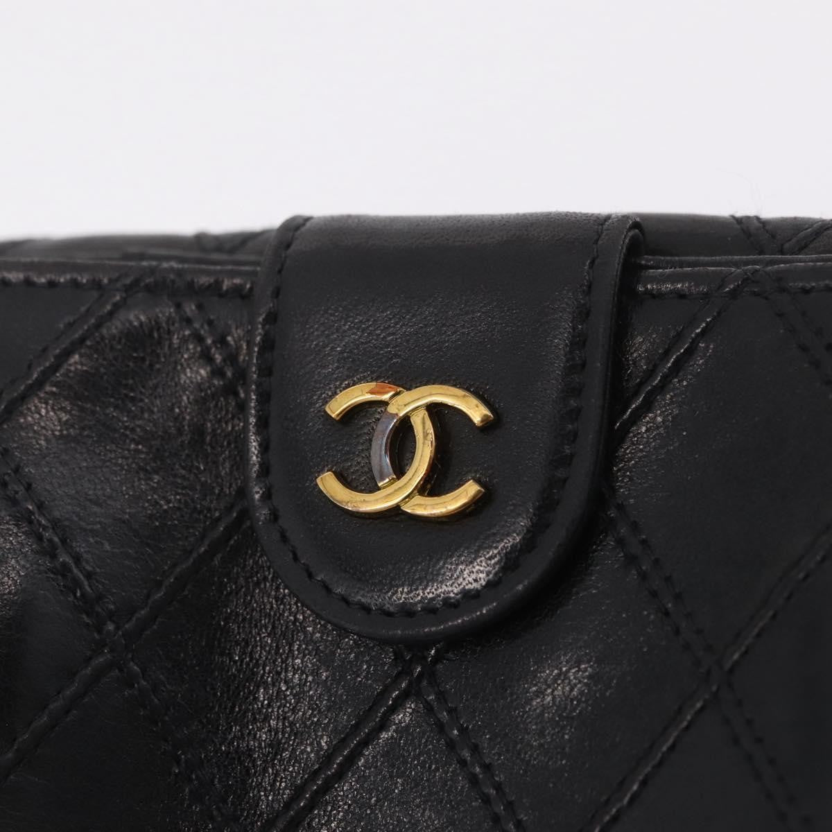 Chanel Cc Compact Quilted Caviar Black Leather Wallets Accessory (Pre-Owned)