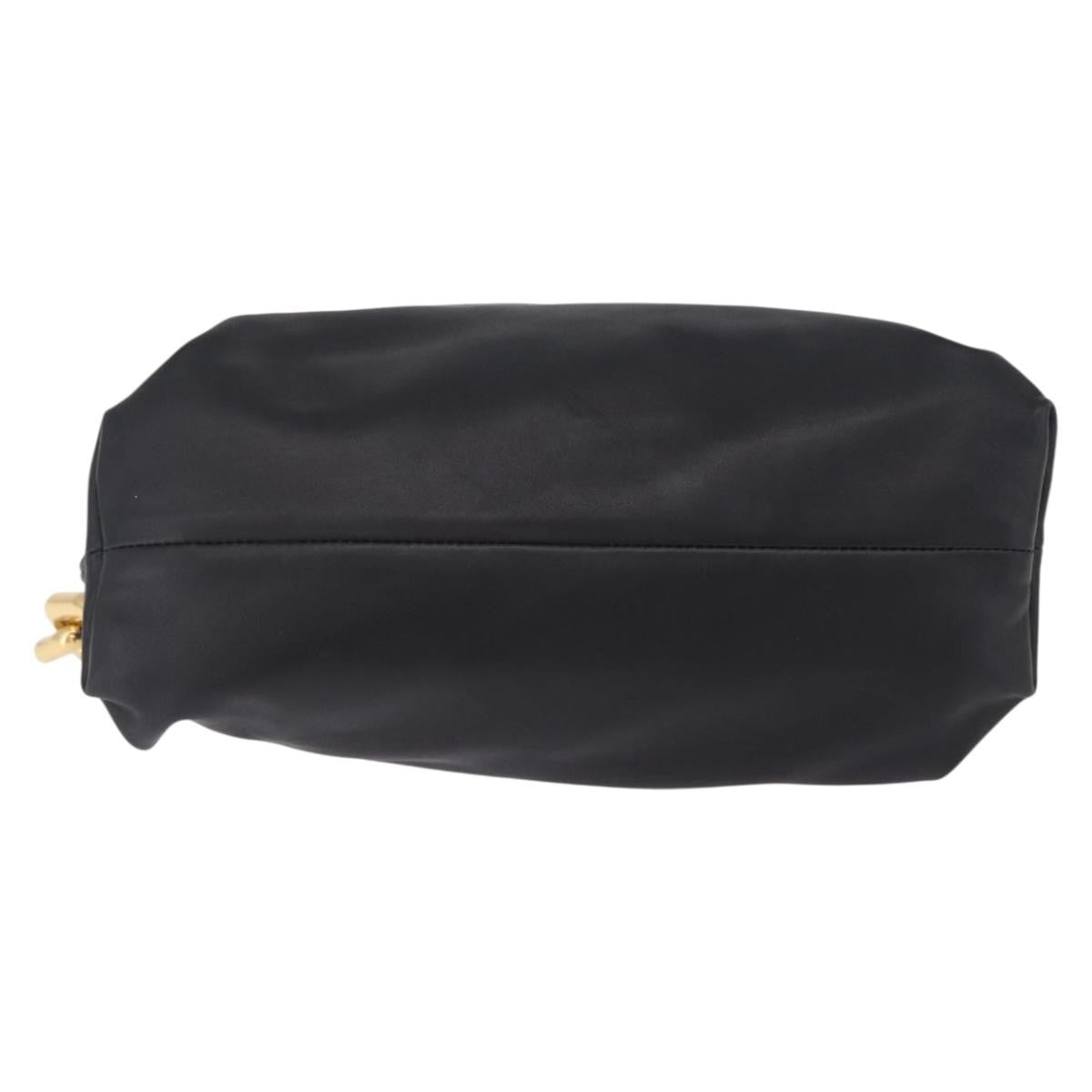 Bottega Veneta The Chain Pouch Leather Black Leather Clutche & Pouche Bag (Pre-Owned)