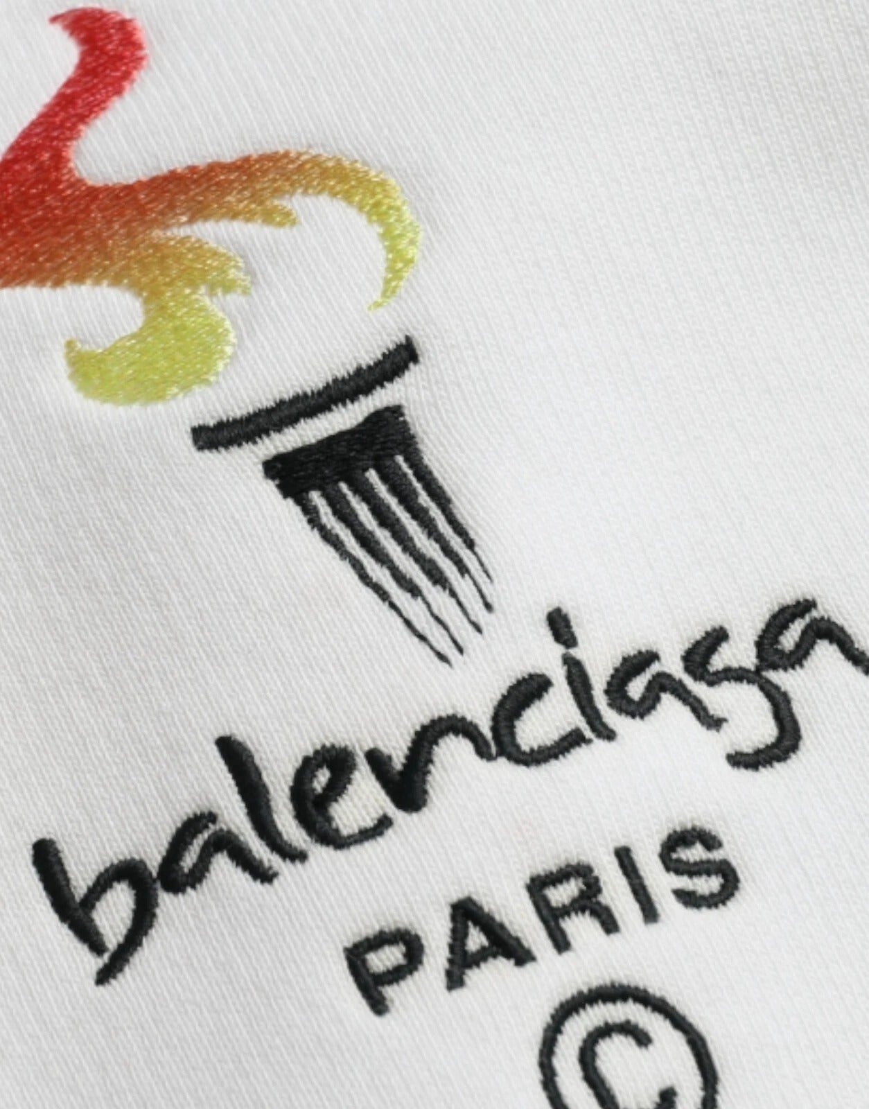 Balenciaga White Cotton Hooded Pullover OVERSIZE Men's Sweater (Pre-Owned)