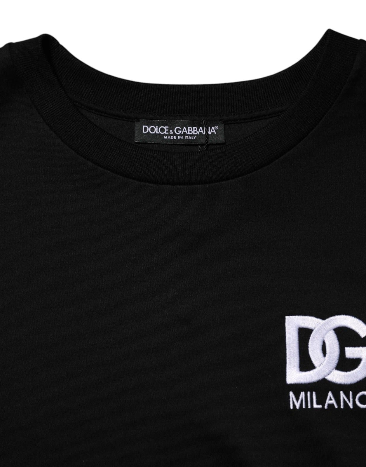 Dolce & Gabbana Black Cotton DG Logo Embroidery Top Men's T-shirt