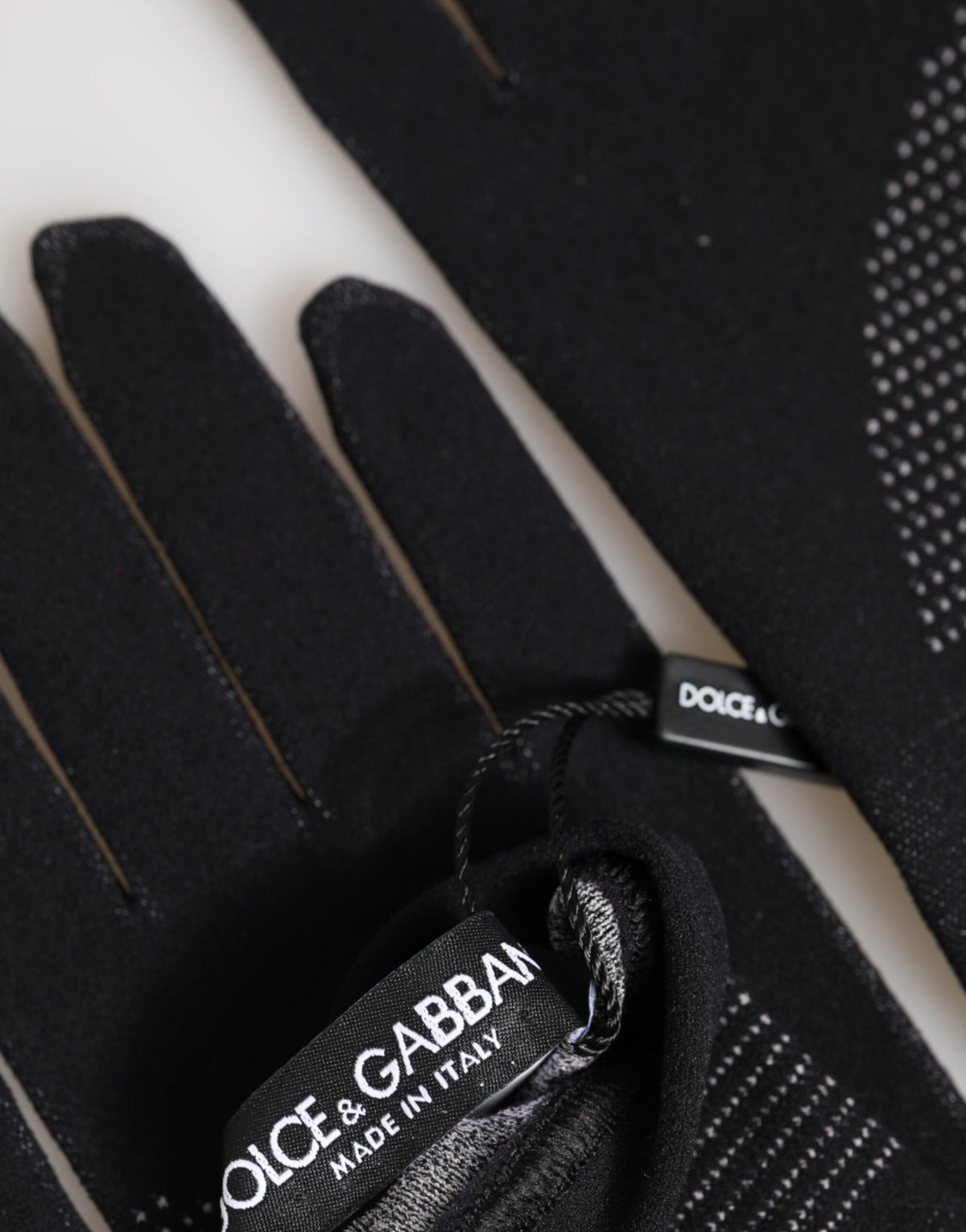 Dolce & Gabbana Black DG Logo Cotton Hands Mitten Men Men's Gloves