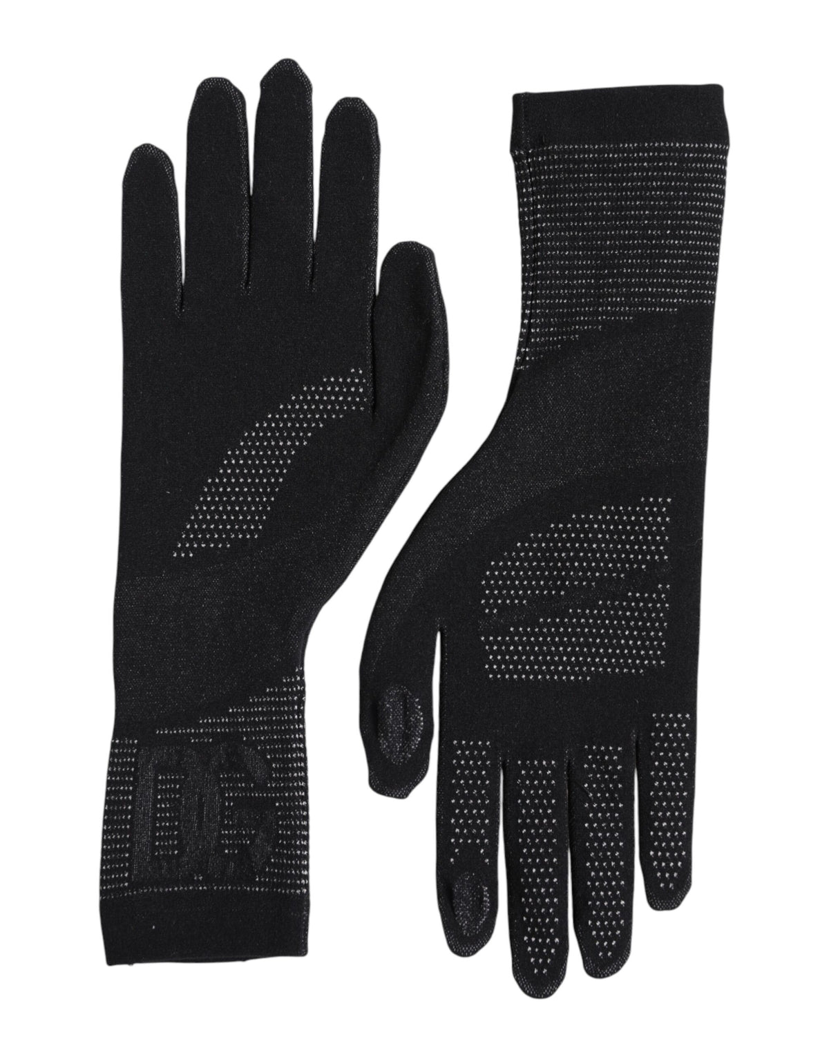 Dolce & Gabbana Black DG Logo Cotton Hands Mitten Men Men's Gloves