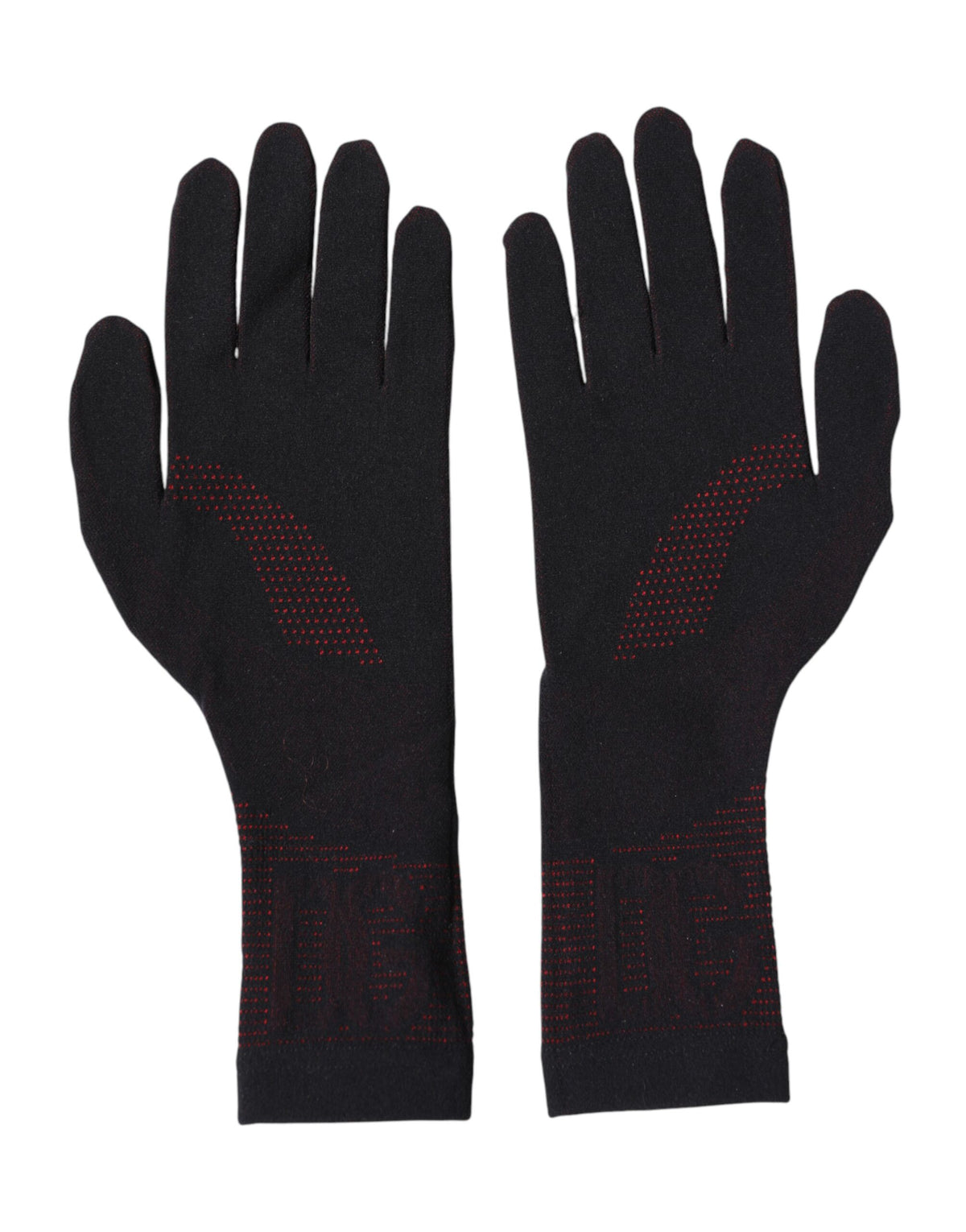 Dolce & Gabbana Black DG Logo Cotton Hands Mitten Men Men's Gloves