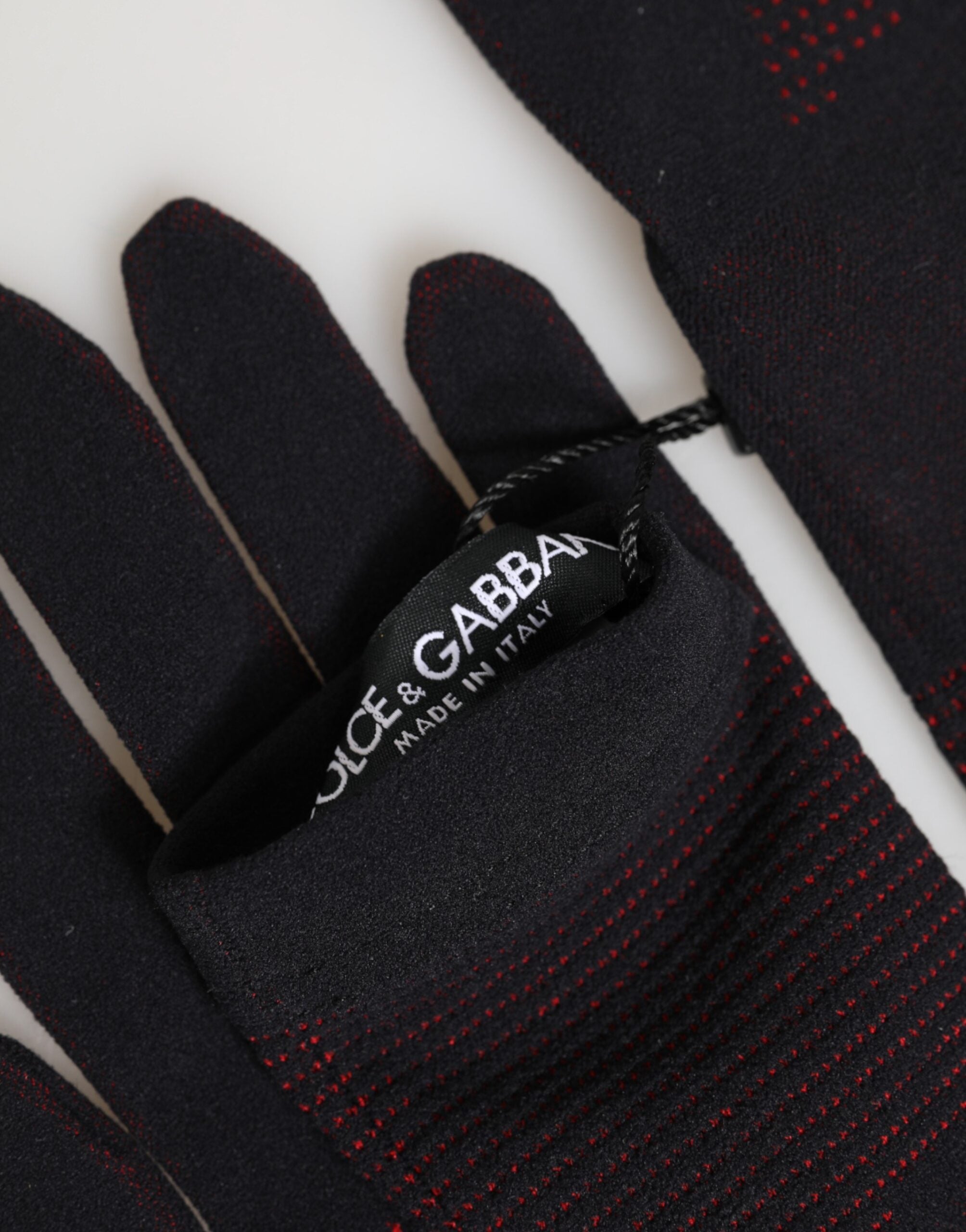 Dolce & Gabbana Black DG Logo Cotton Hands Mitten Men Men's Gloves