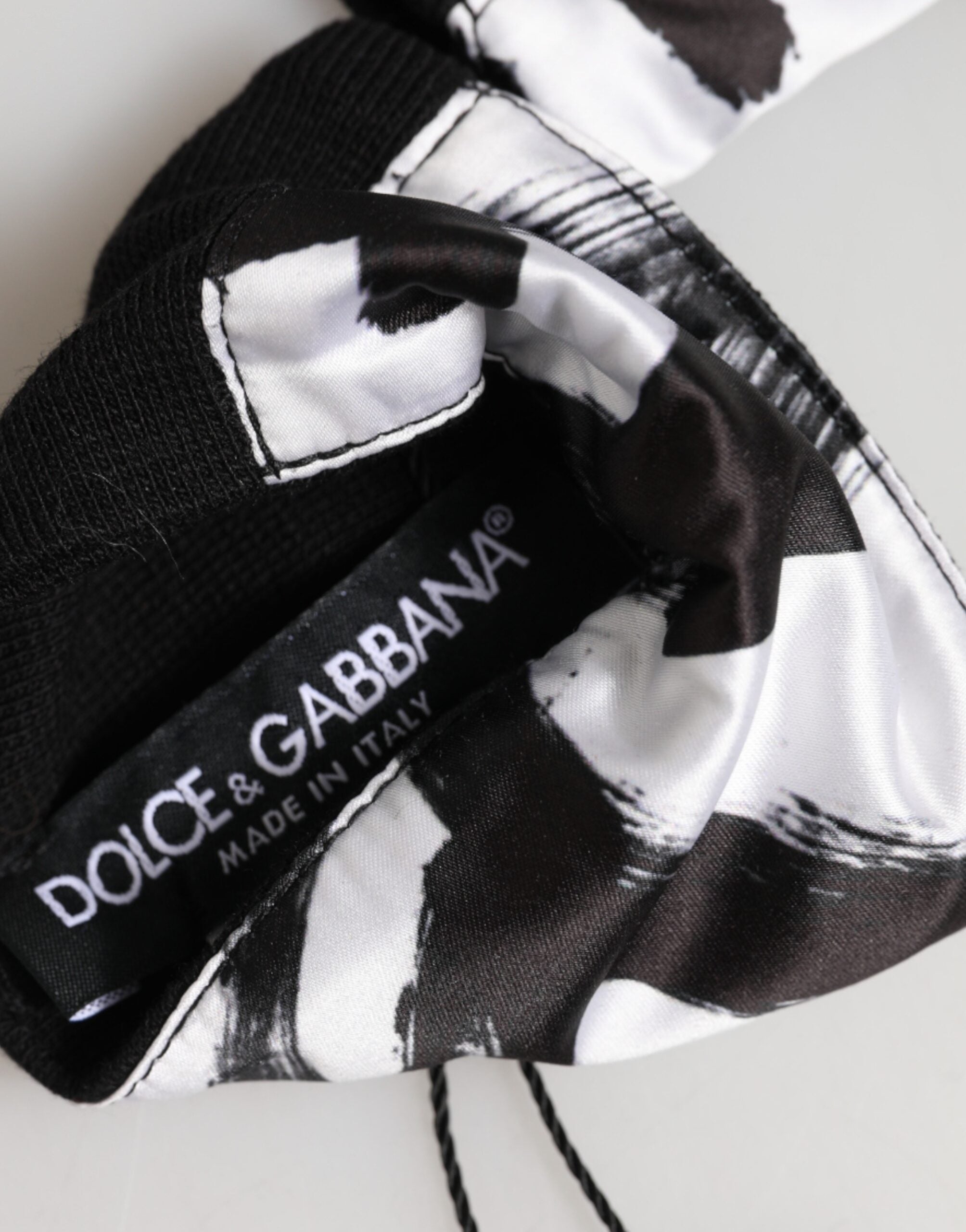 Dolce & Gabbana Black White DG Logo Silk 1 Pair Men's Wristband