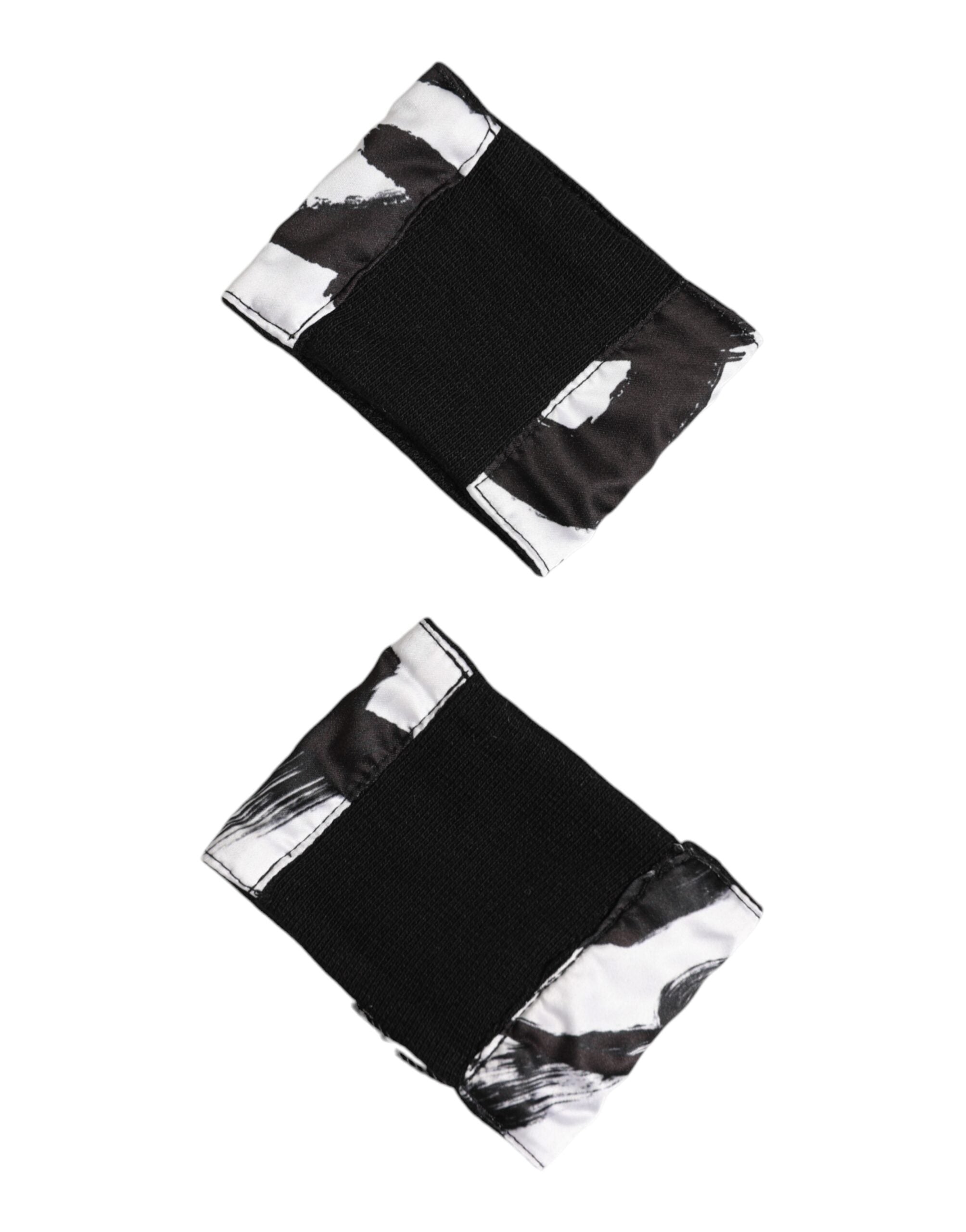Dolce & Gabbana Black White DG Logo Silk 1 Pair Men's Wristband