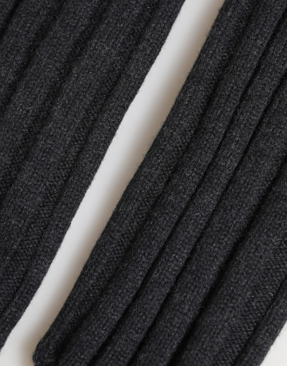 Dolce & Gabbana Dark Gray Virgin Wool Knitted Fingerless Men's Gloves