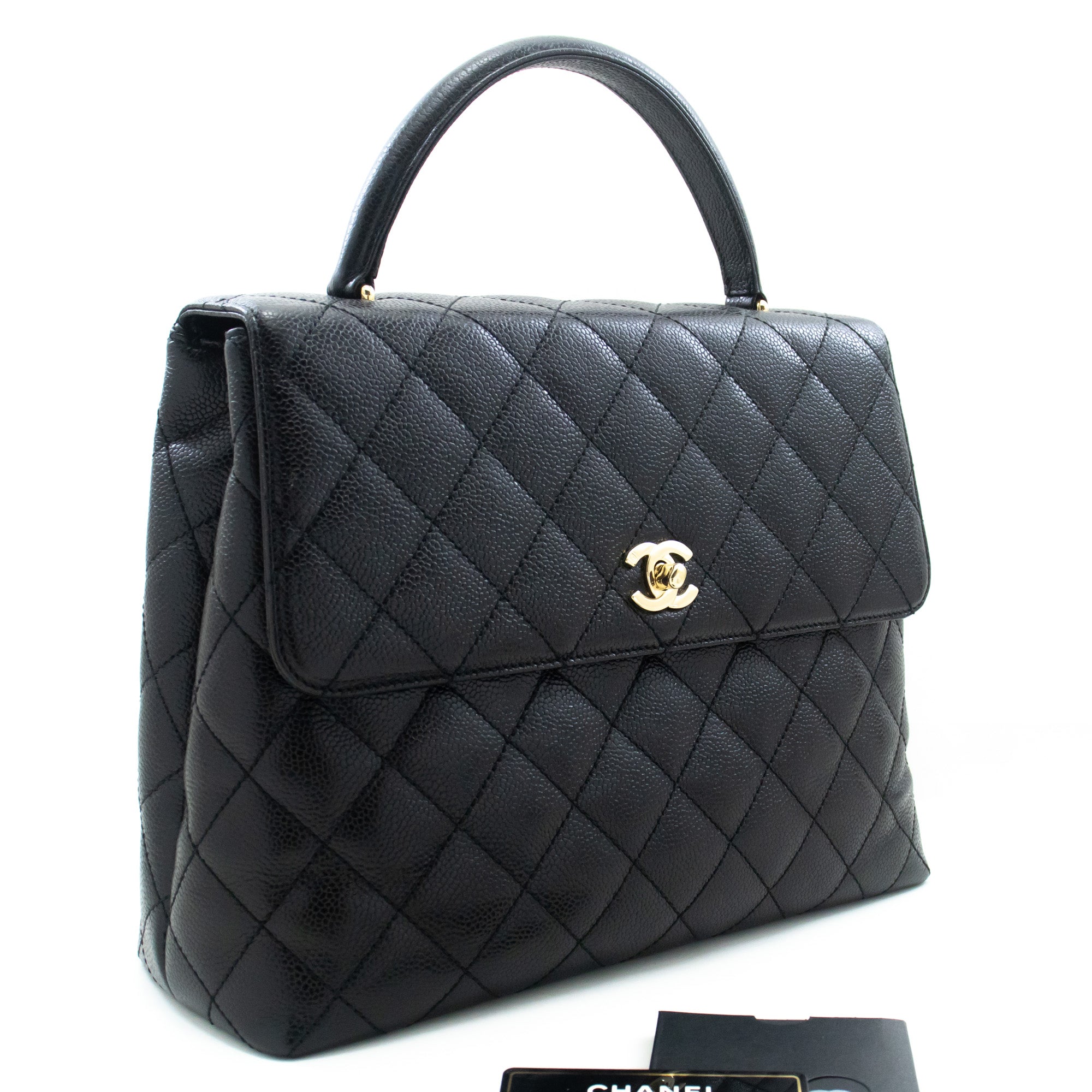 Chanel Kelly Black Leather Handbag (Pre-Owned)