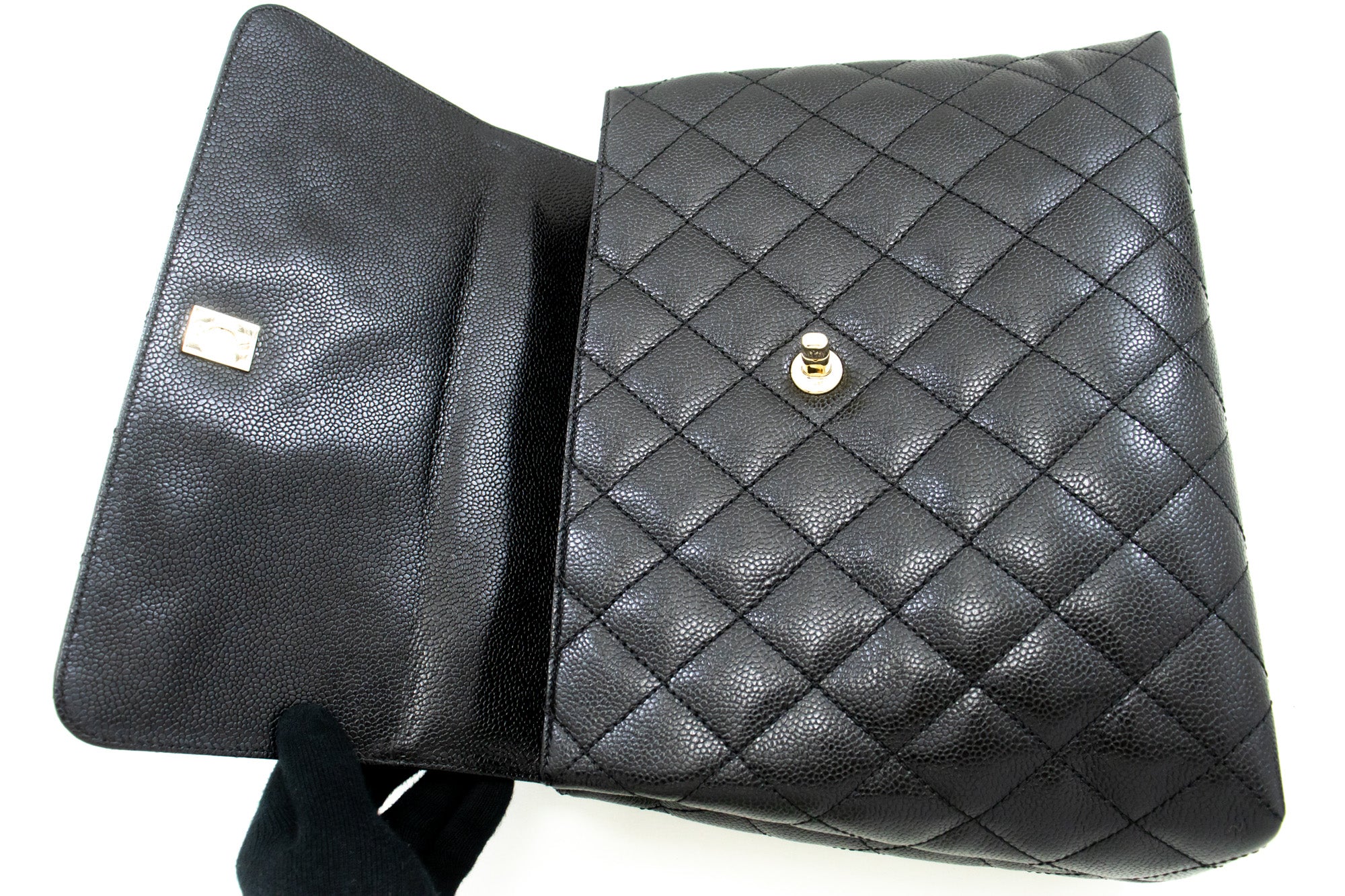 Chanel Kelly Black Leather Handbag (Pre-Owned)