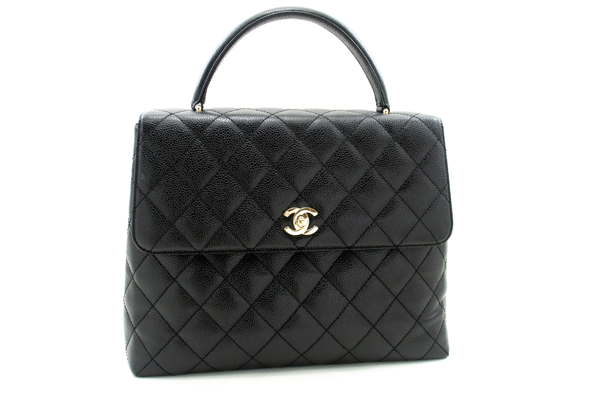 Chanel Kelly Black Leather Handbag (Pre-Owned)