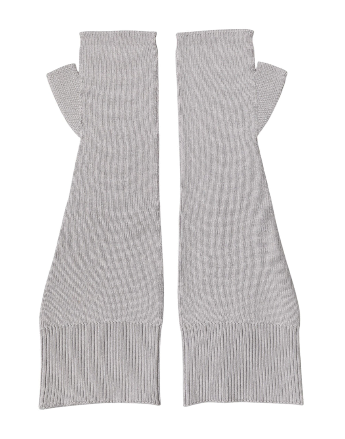 Dolce & Gabbana Gray Virgin Wool Knitted Fingerless Men Men's Gloves