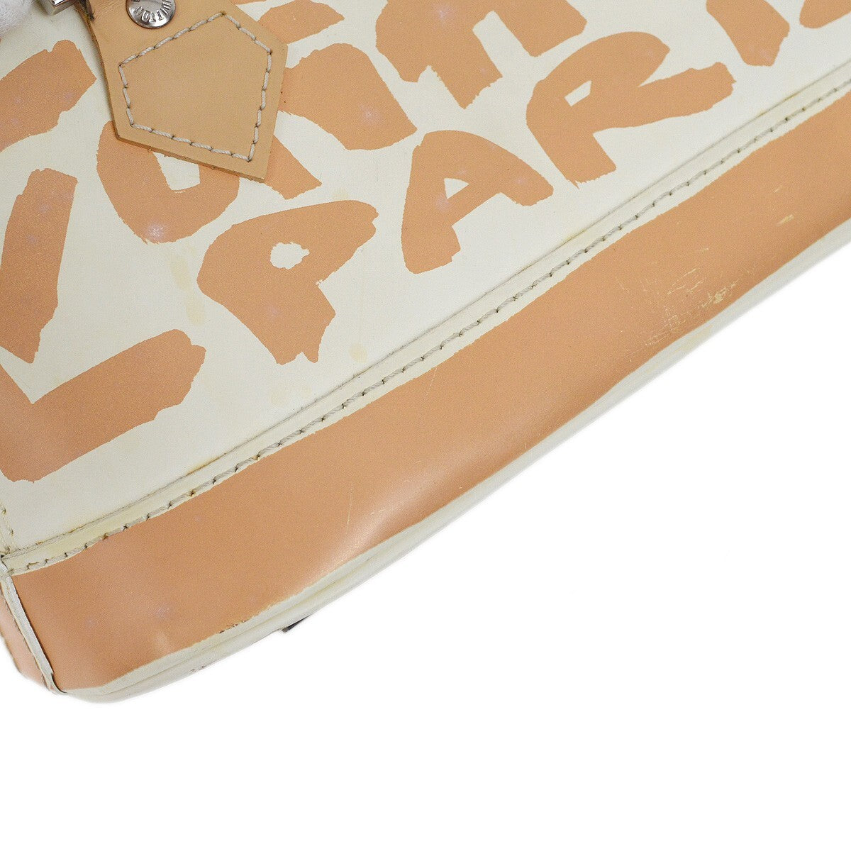 Louis Vuitton Alma Limited Edition Graffiti Leather Beige Leather Handbag (Pre-Owned)