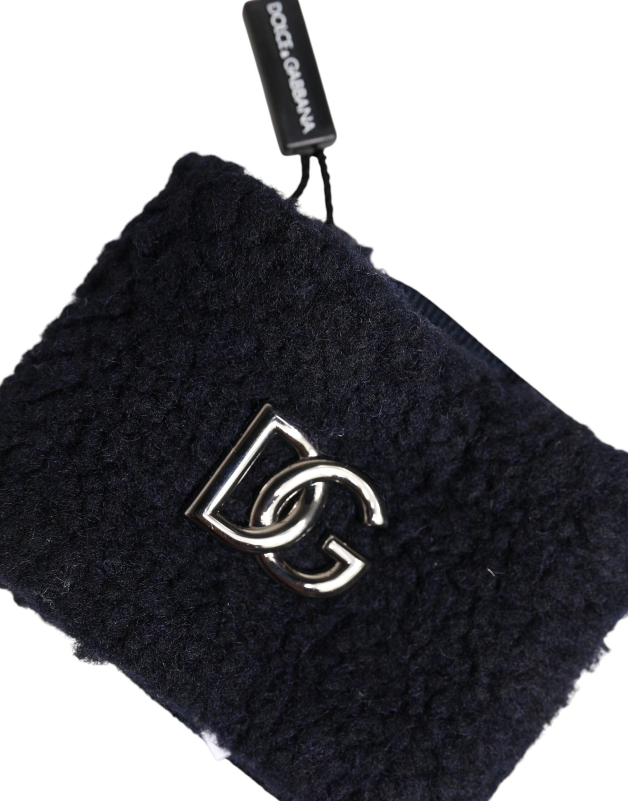 Dolce & Gabbana Black Polyester Logo Plaque Men One Size Men's Wristband