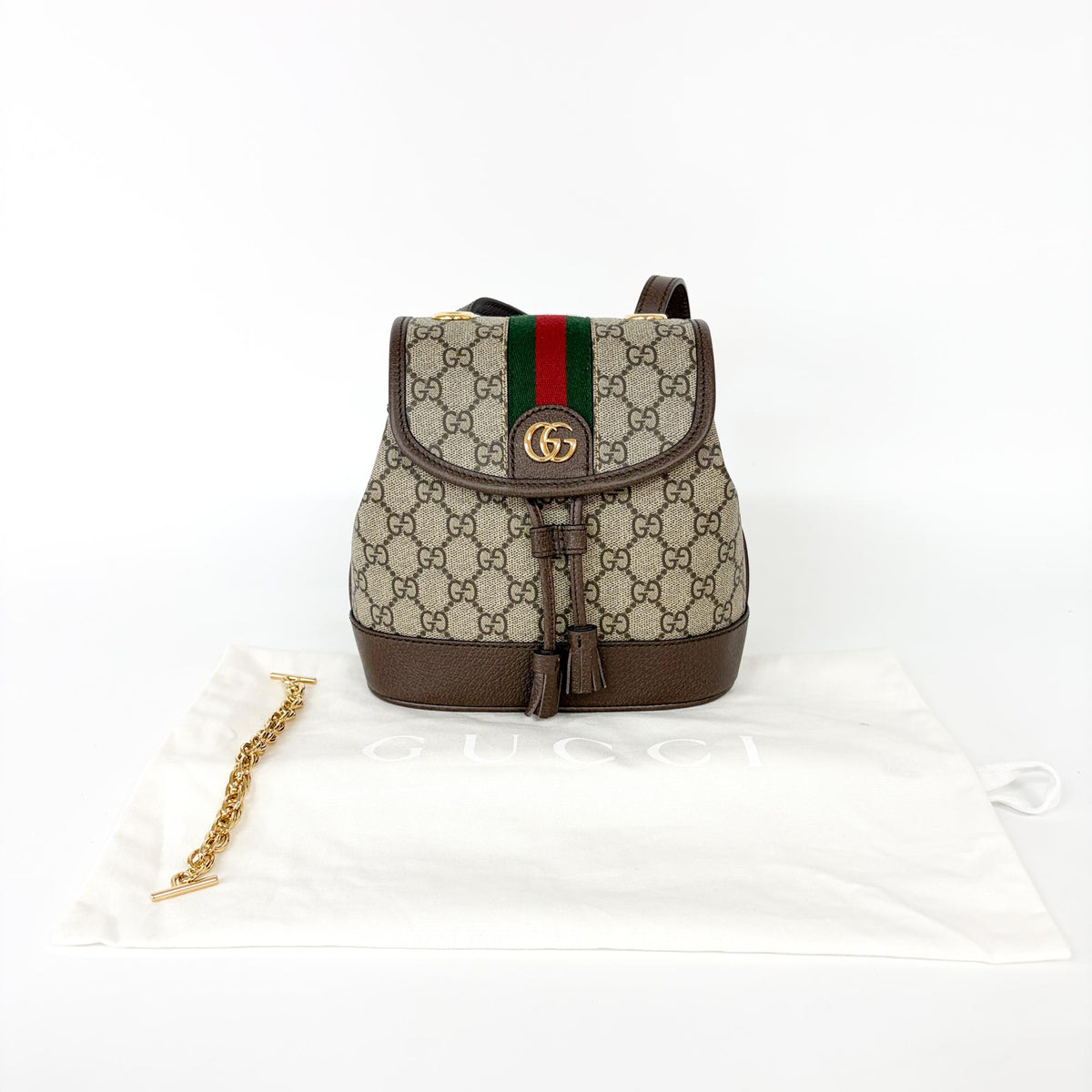 Gucci Ophidia Gg Coated Canvas And Leather Beige Canvas Shoulder Bag Bag (Pre-Owned)