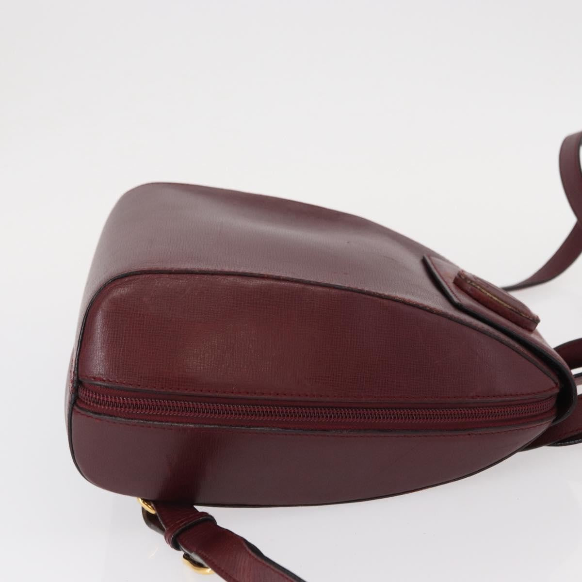 Cartier Happy Birthday Leather Burgundy Leather Backpack Bag (Pre-Owned)