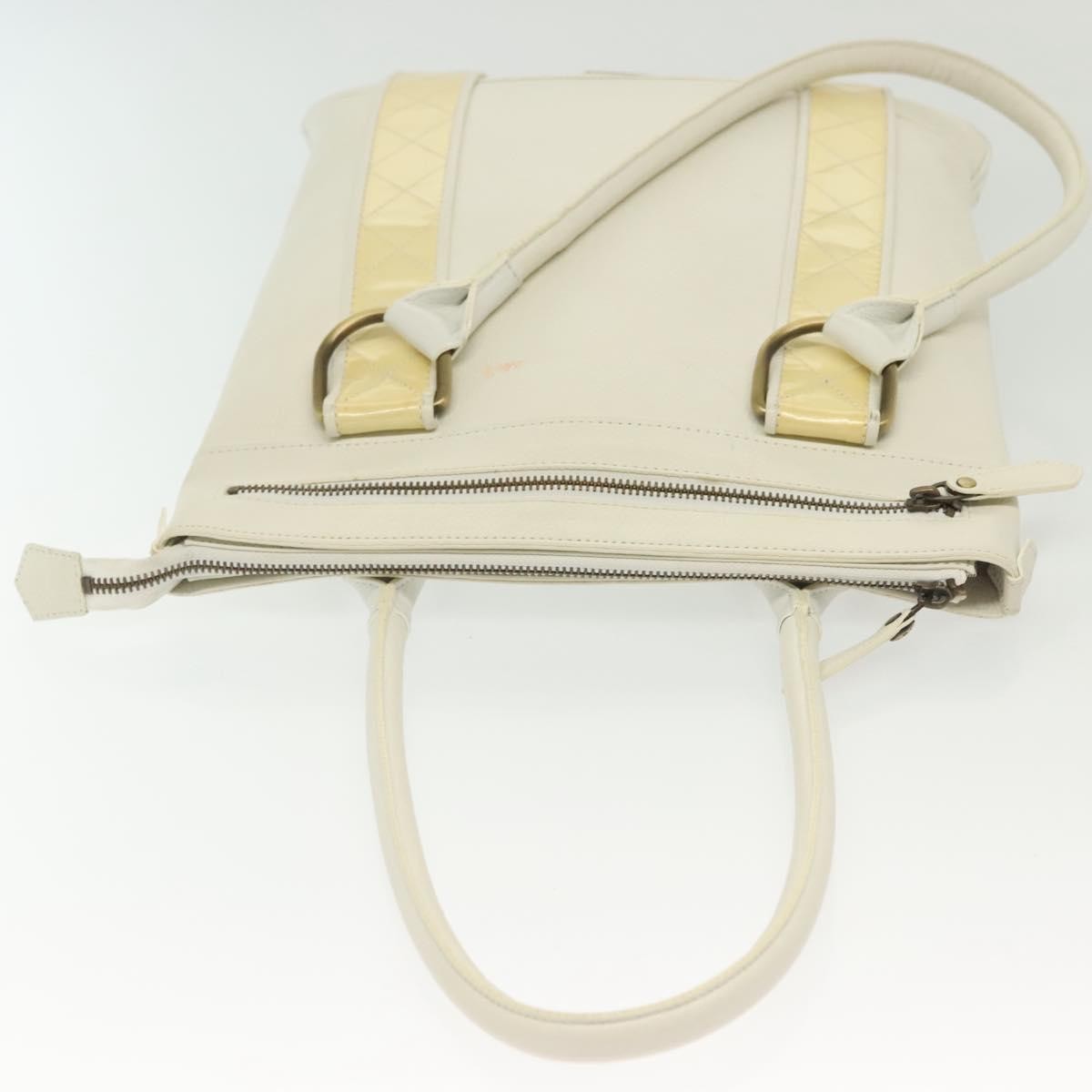 Burberry Vintage Tote Leather White Leather Tote Bag Bag (Pre-Owned)