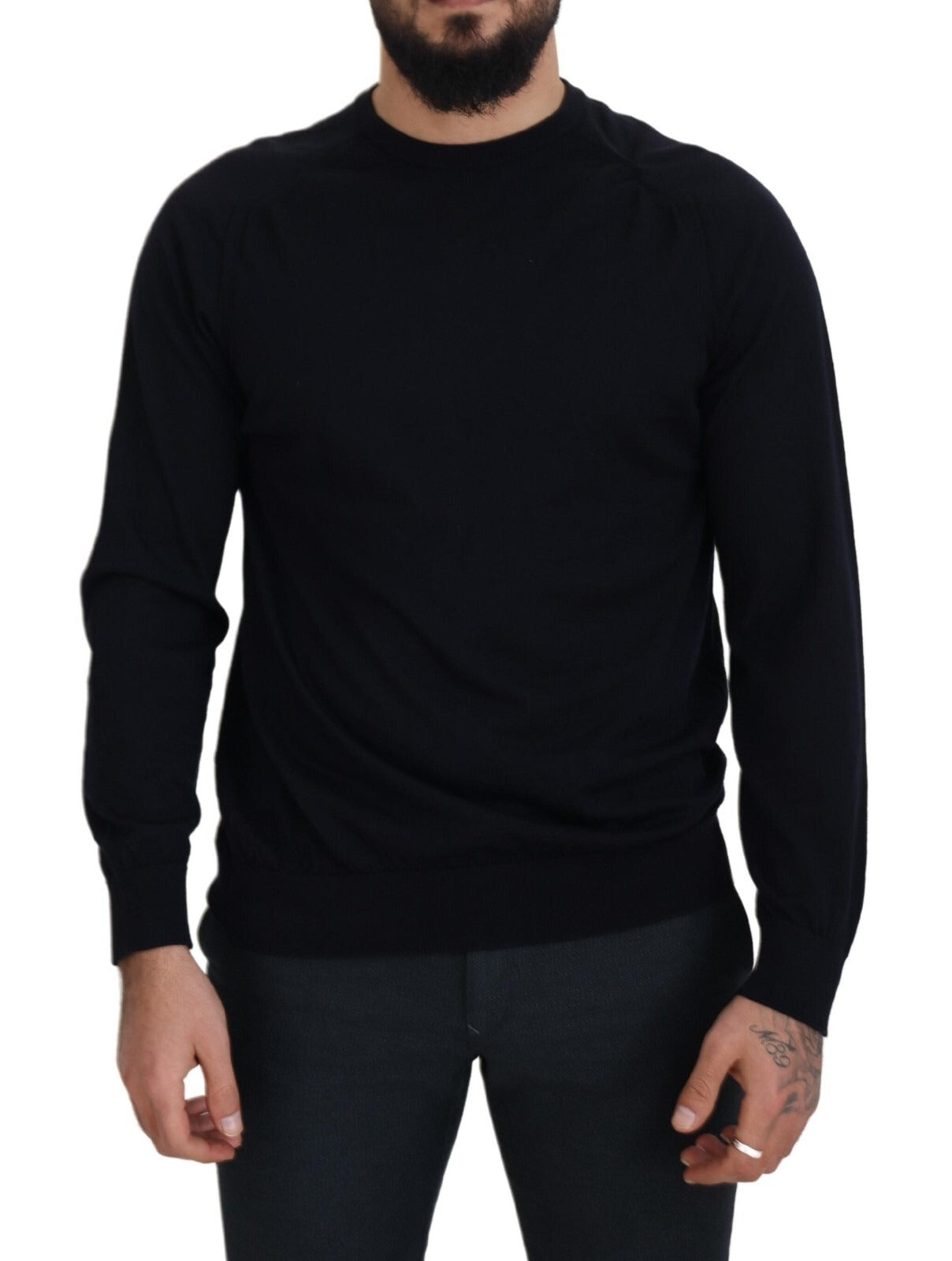 Alpha Studio Black Wool Crewneck Pullover Sweatshirt Men's Sweater (Pre-Owned)