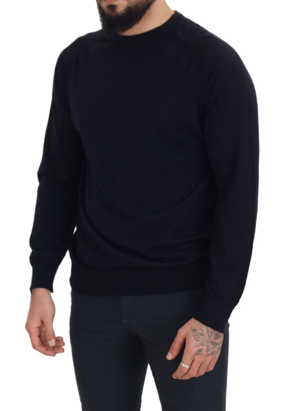Alpha Studio Black Wool Crewneck Pullover Sweatshirt Men's Sweater (Pre-Owned)