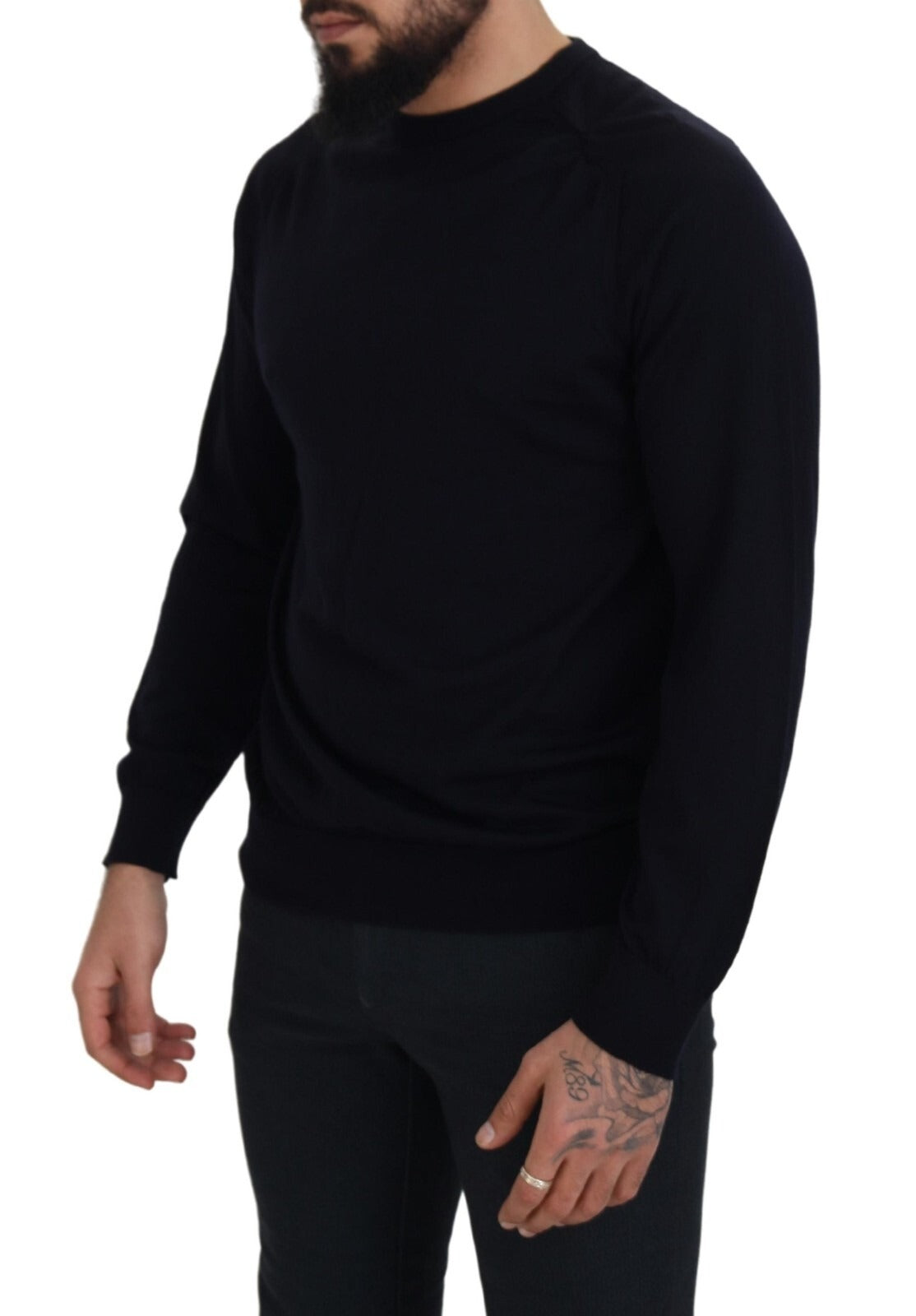 Alpha Studio Black Wool Crewneck Pullover Sweatshirt Men's Sweater (Pre-Owned)