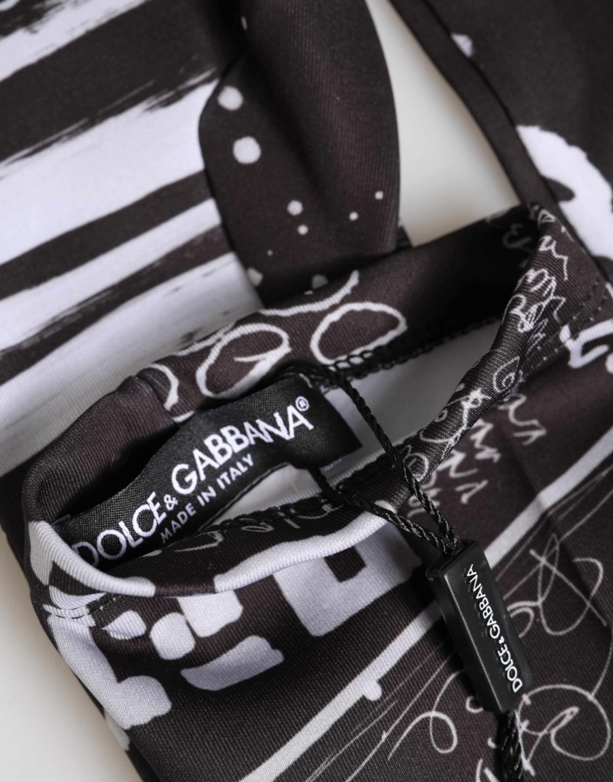 Dolce & Gabbana Black White DG Logo Elbow Length Mitten Women's Gloves