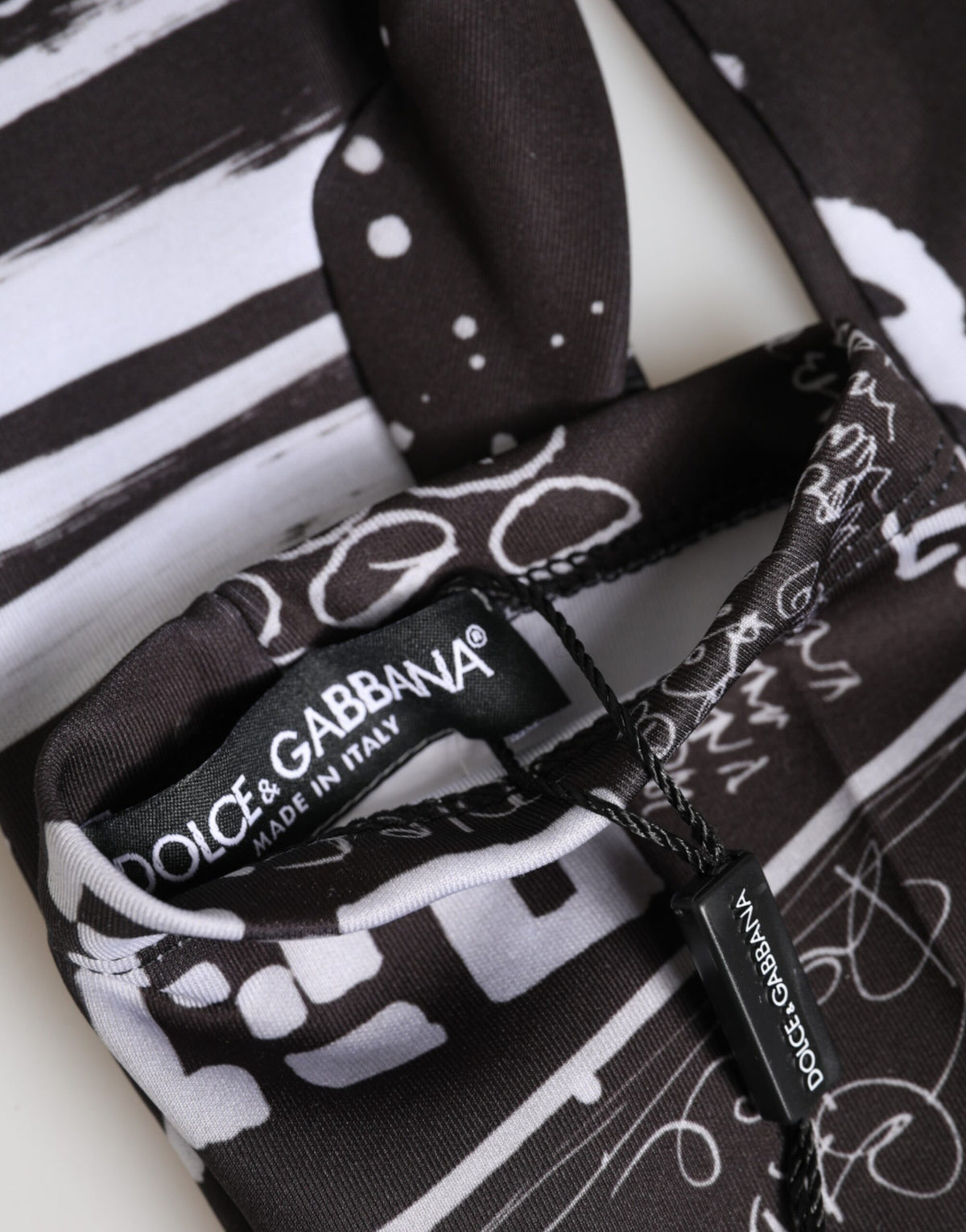 Dolce & Gabbana Black White DG Logo Elbow Length Mitten Women's Gloves