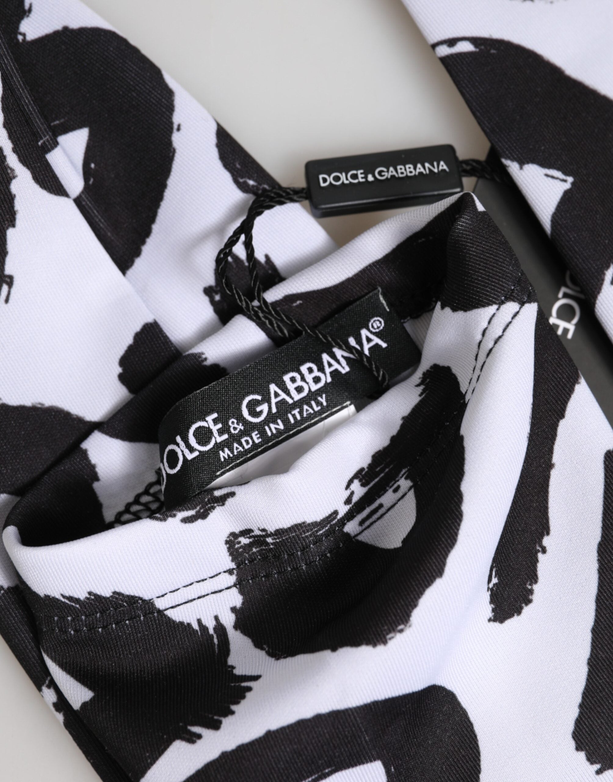 Dolce & Gabbana Black White DG Logo Elbow Length Mitten Women's Gloves