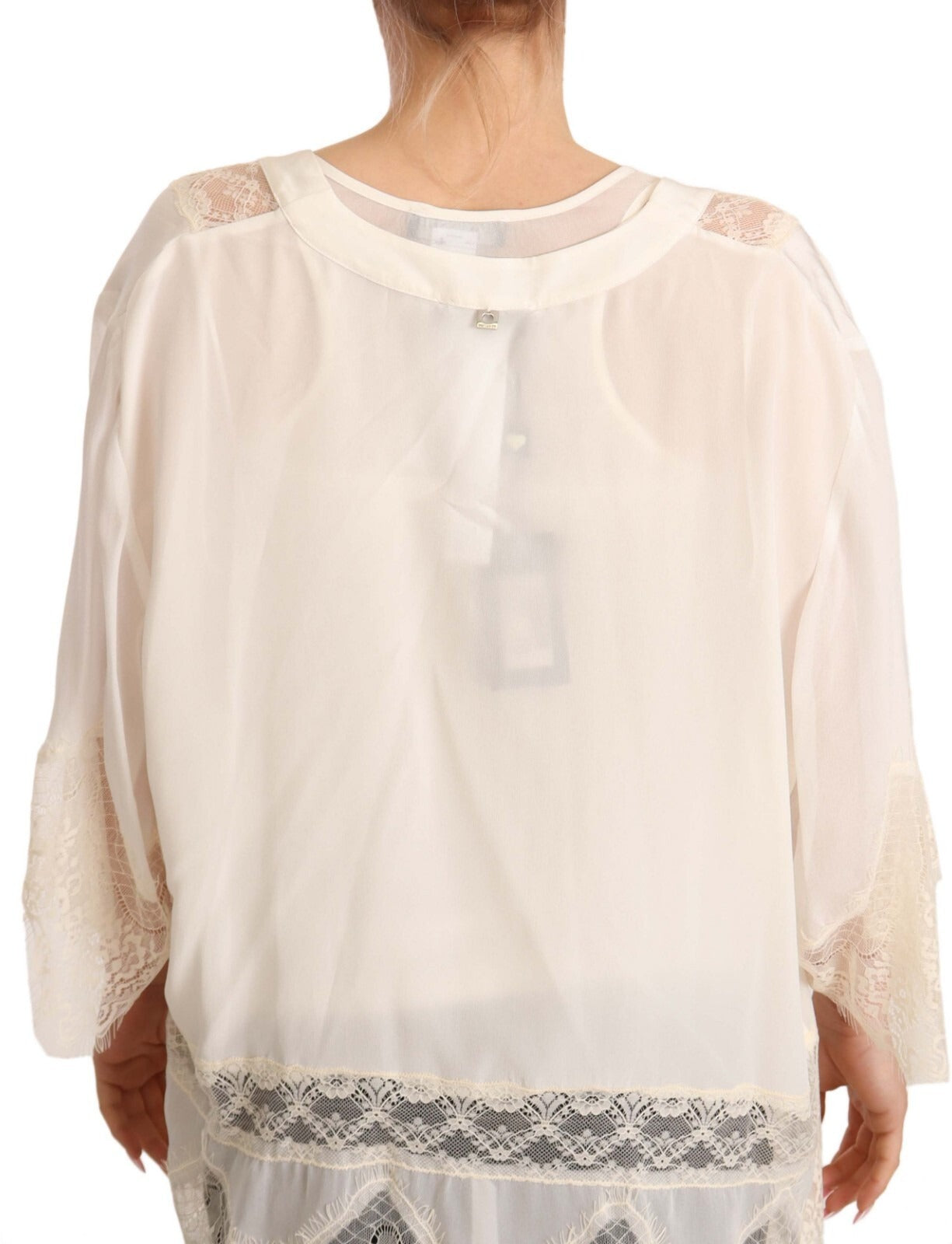 Twinset Off White Tank Lace Trim Cardigan Women Blouse Women's Tops (Pre-Owned)