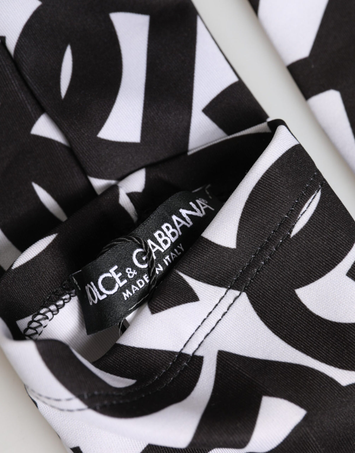 Dolce & Gabbana Black White DG Logo Elbow Length Mitten Women's Gloves