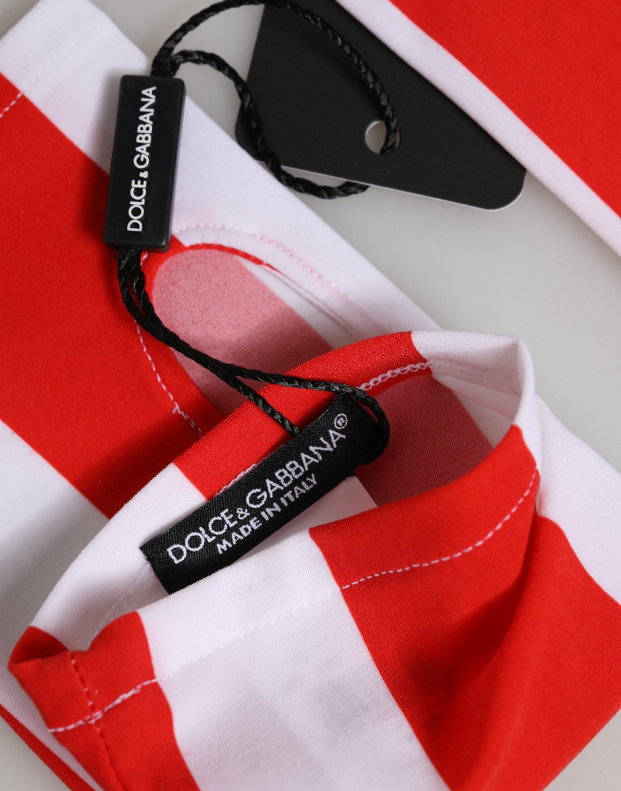 Dolce & Gabbana Red White Nylon Fingerless Wrist Length Women's Gloves