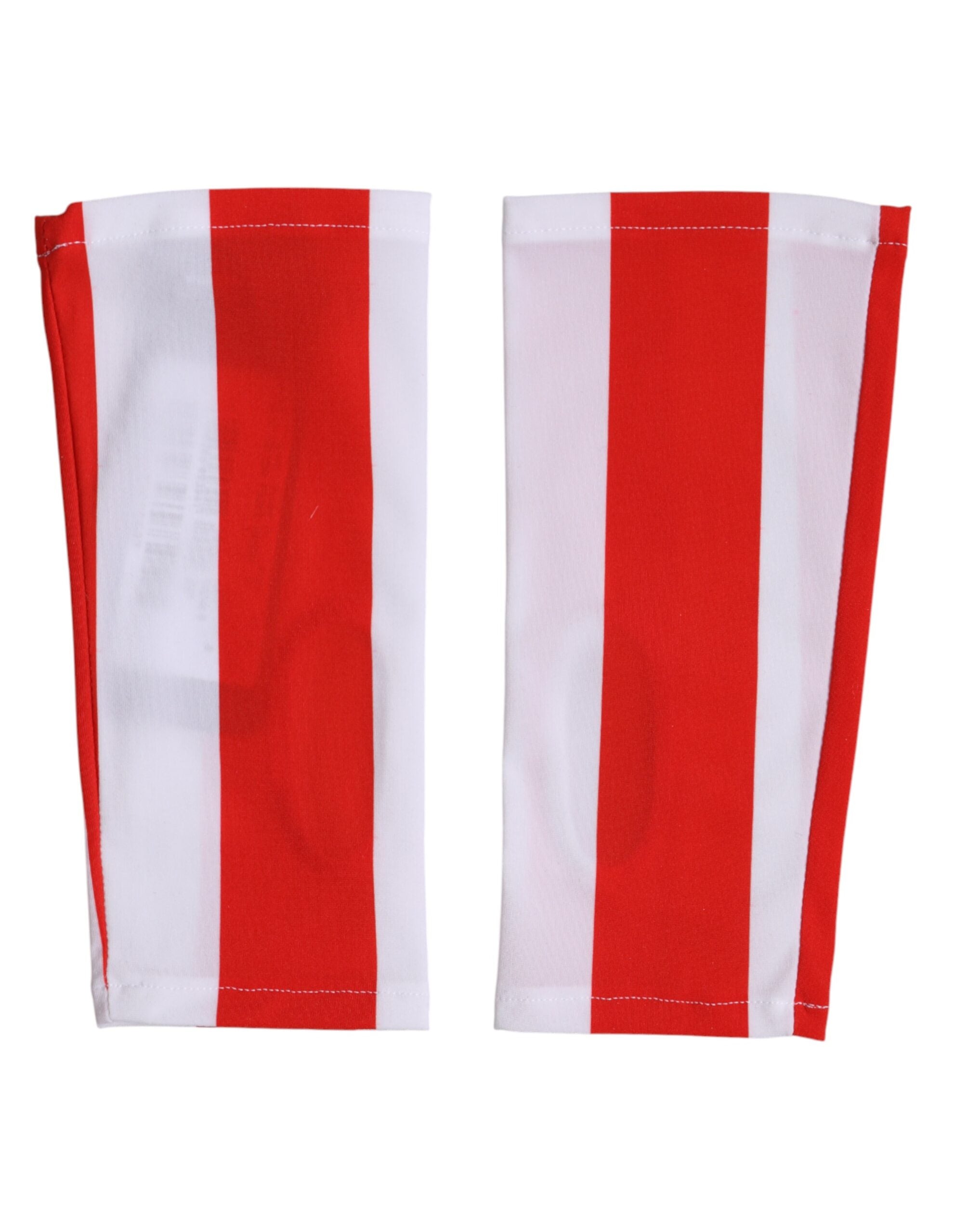Dolce & Gabbana Red White Nylon Fingerless Wrist Length Women's Gloves