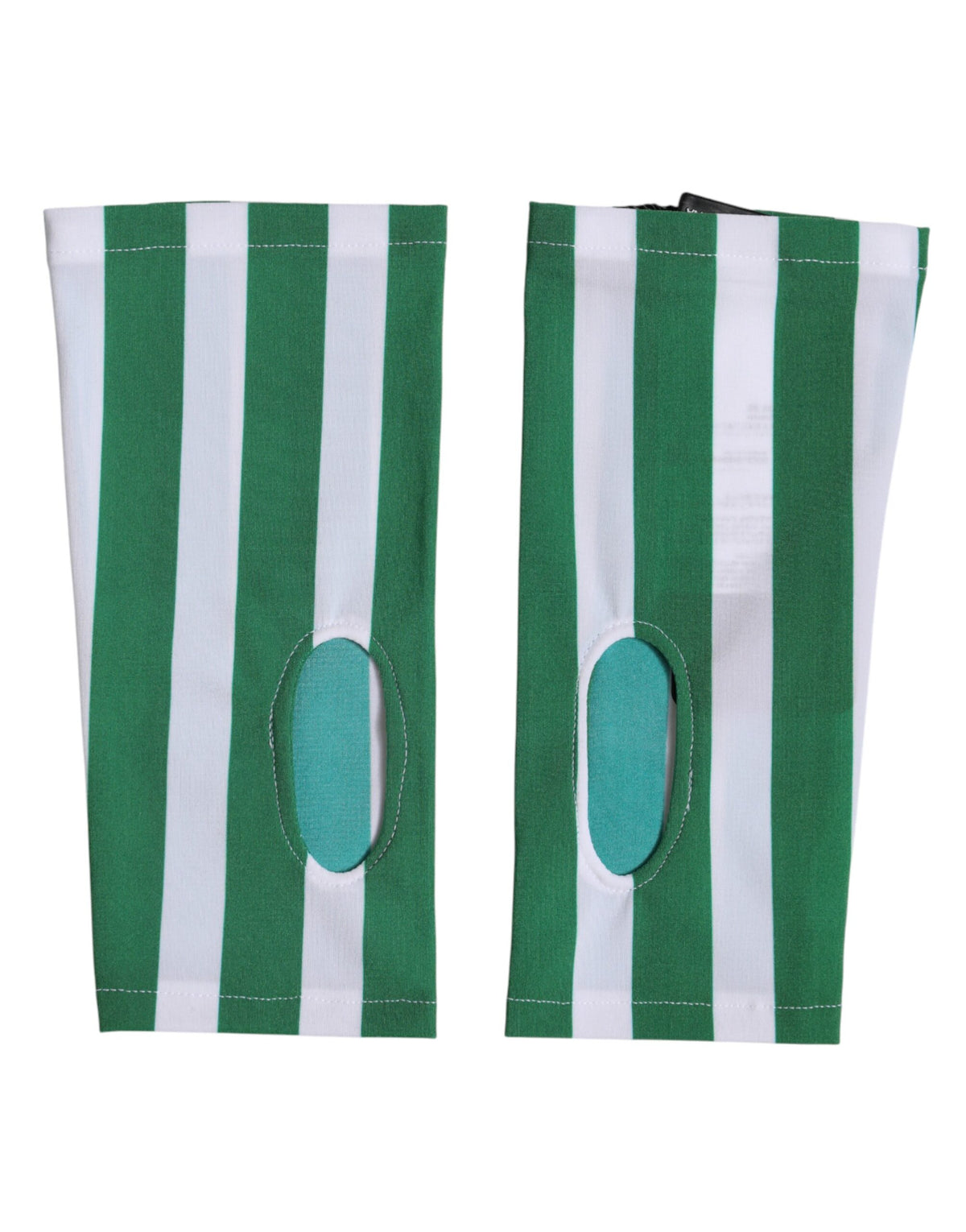 Dolce & Gabbana Green White Nylon Fingerless Wrist Length Women's Gloves