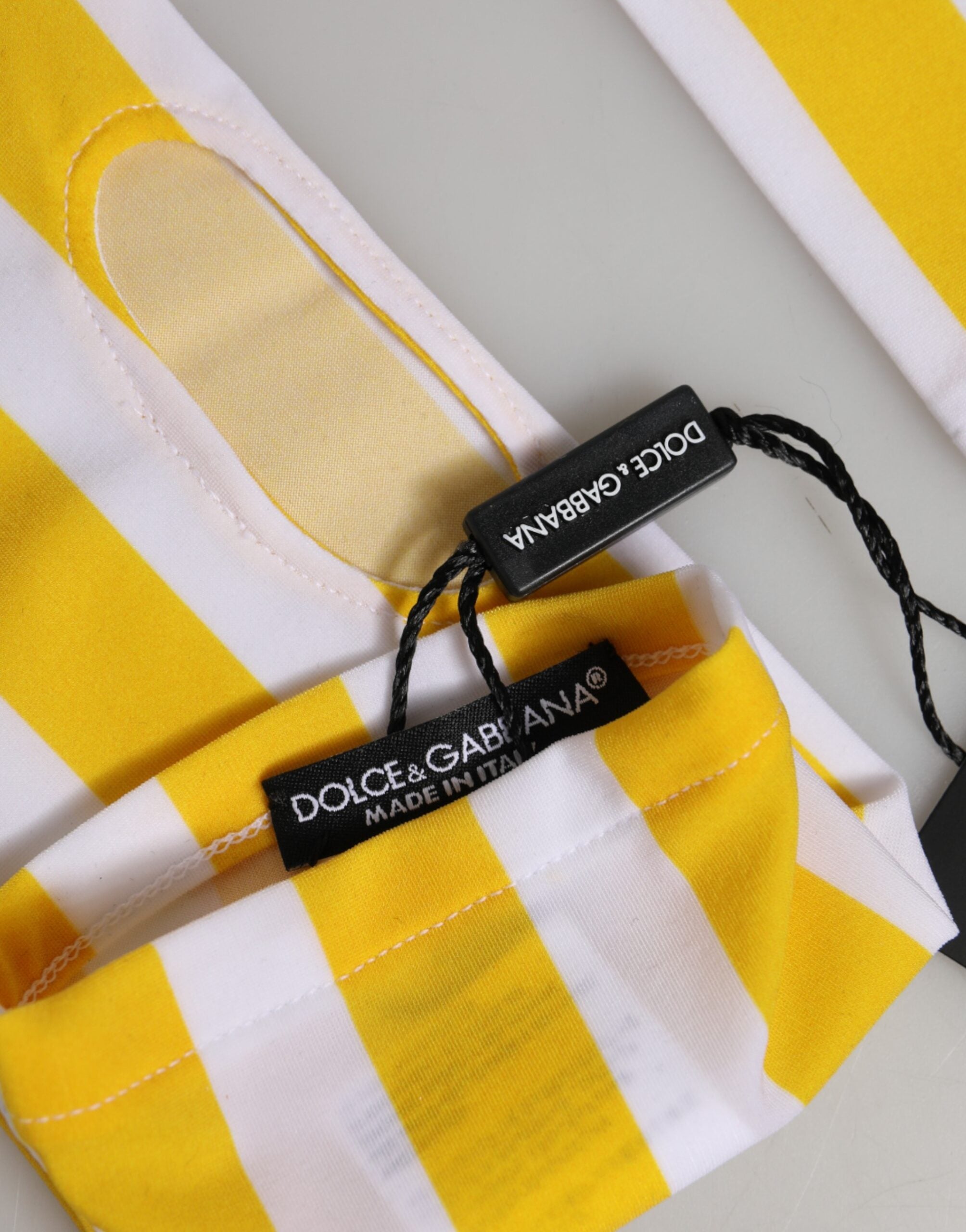 Dolce & Gabbana Yellow White Nylon Fingerless Wrist Length Women's Gloves