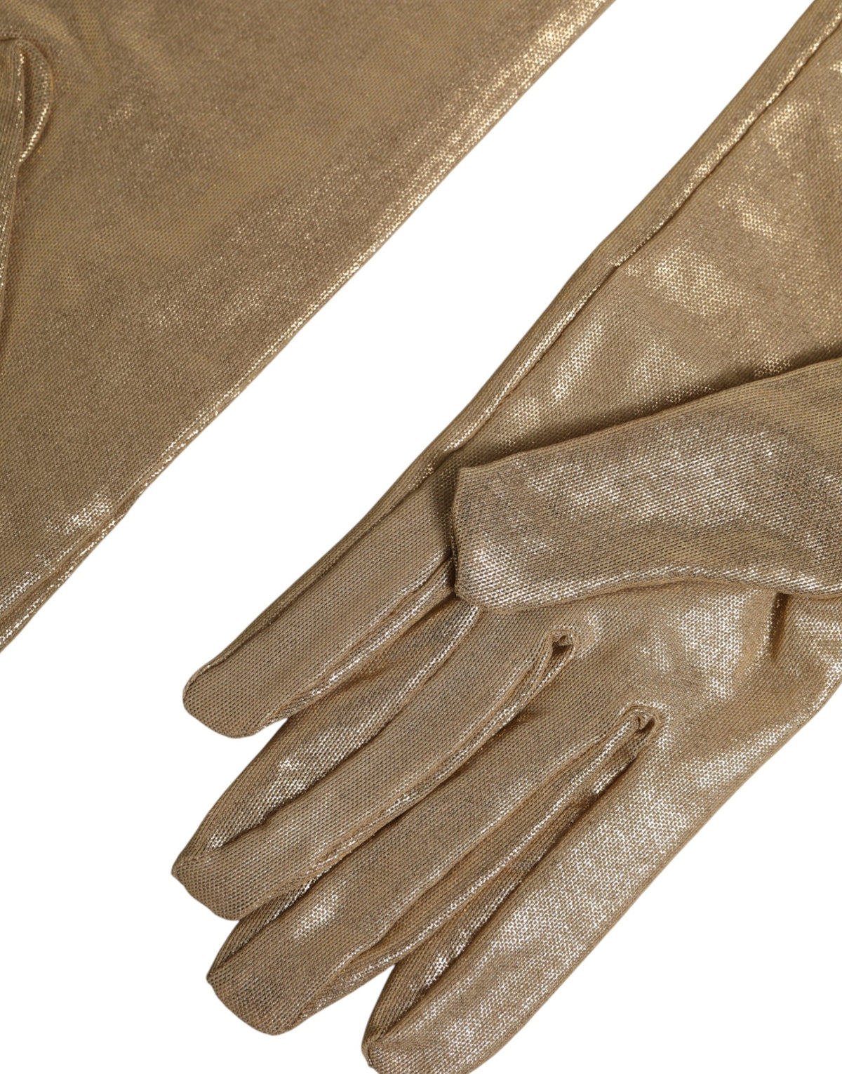 Dolce & Gabbana Beige Nylon Long Elbow Length Mitten Women's Gloves