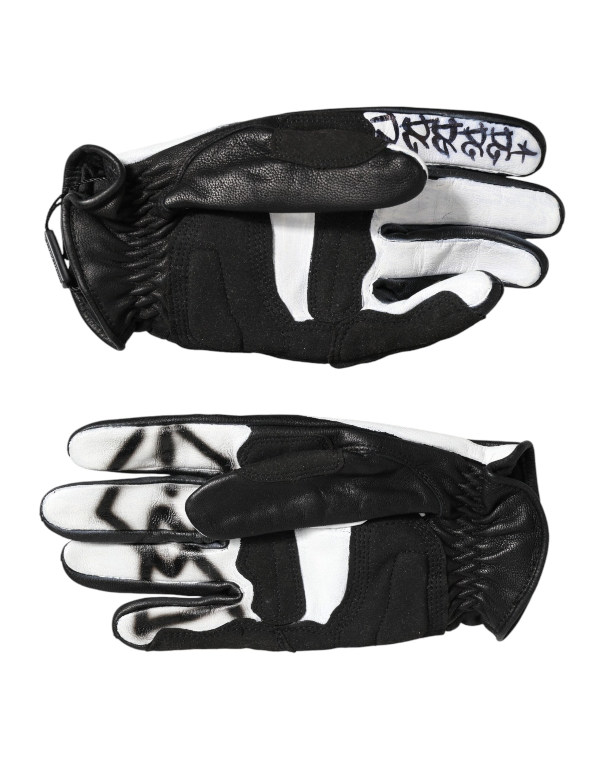 Dolce & Gabbana Women's Black White Crystal Wrist Length Mitten Women's Gloves